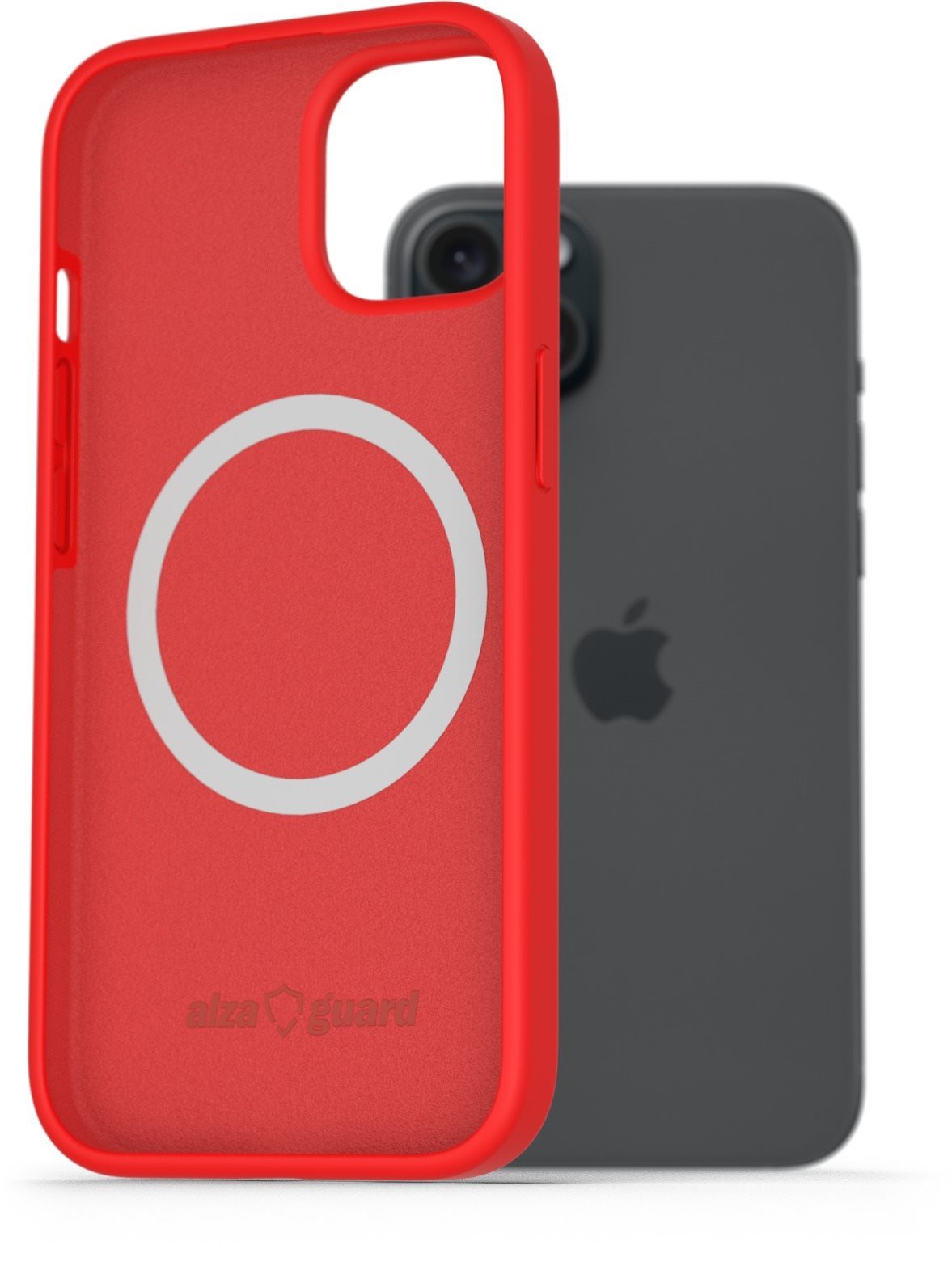 AlzaGuard Silicone Case Compatible with Magsafe iPhone 15 Plus červený