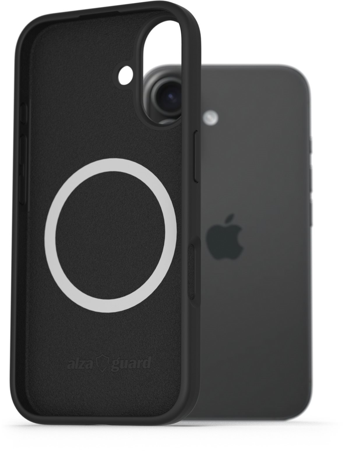 AlzaGuard Silicone Case Compatible with Magsafe na iPhone 16 čierny