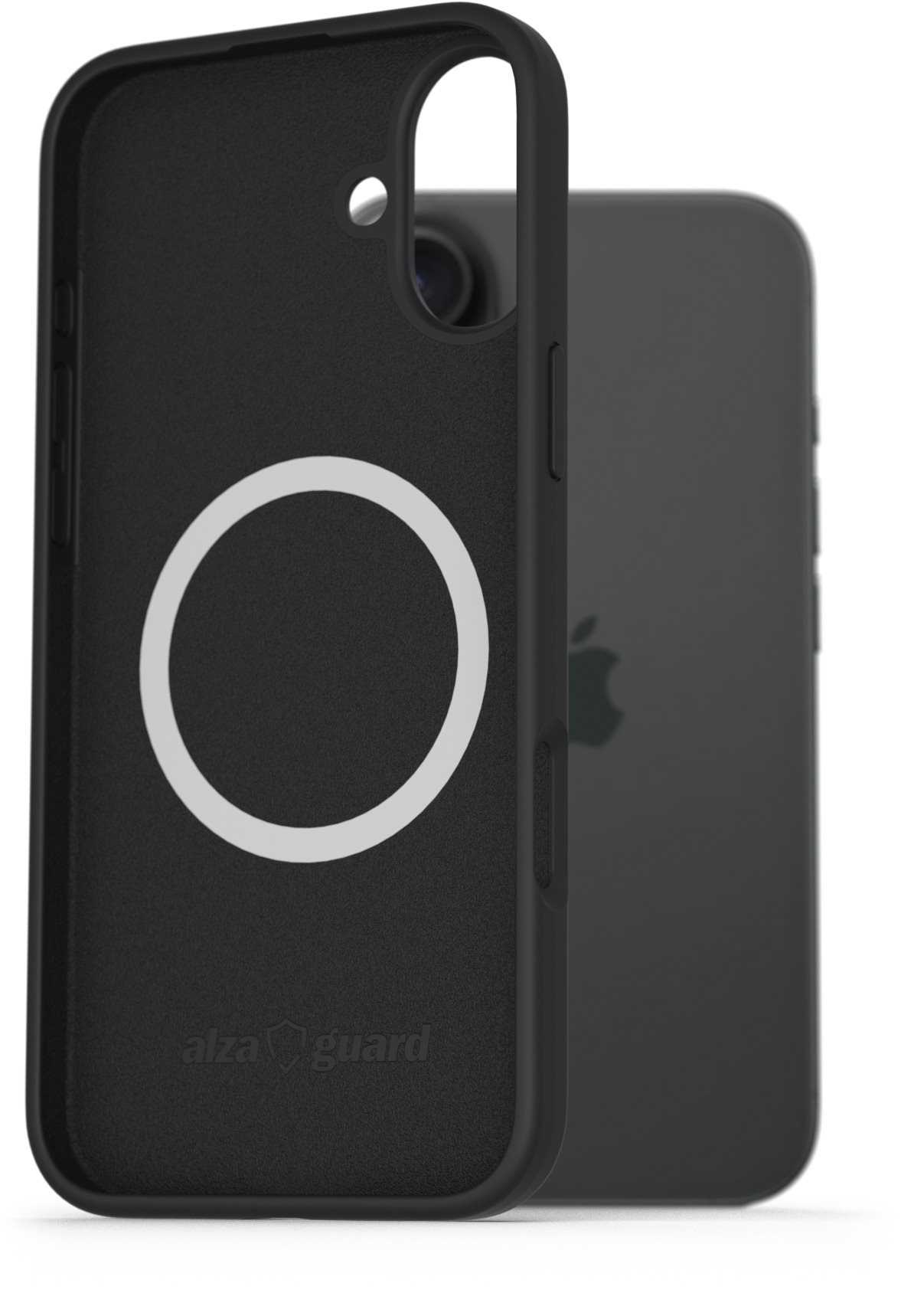 AlzaGuard Silicone Case Compatible with Magsafe na iPhone 16 Plus čierny