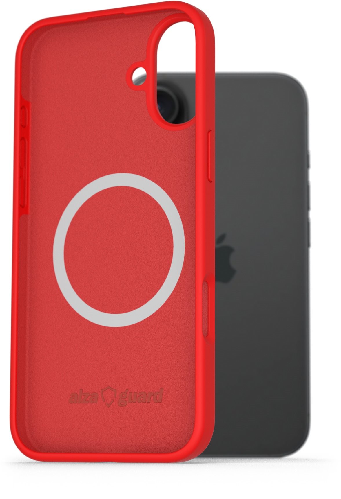 AlzaGuard Silicone Case Compatible with Magsafe na iPhone 16 Plus červený