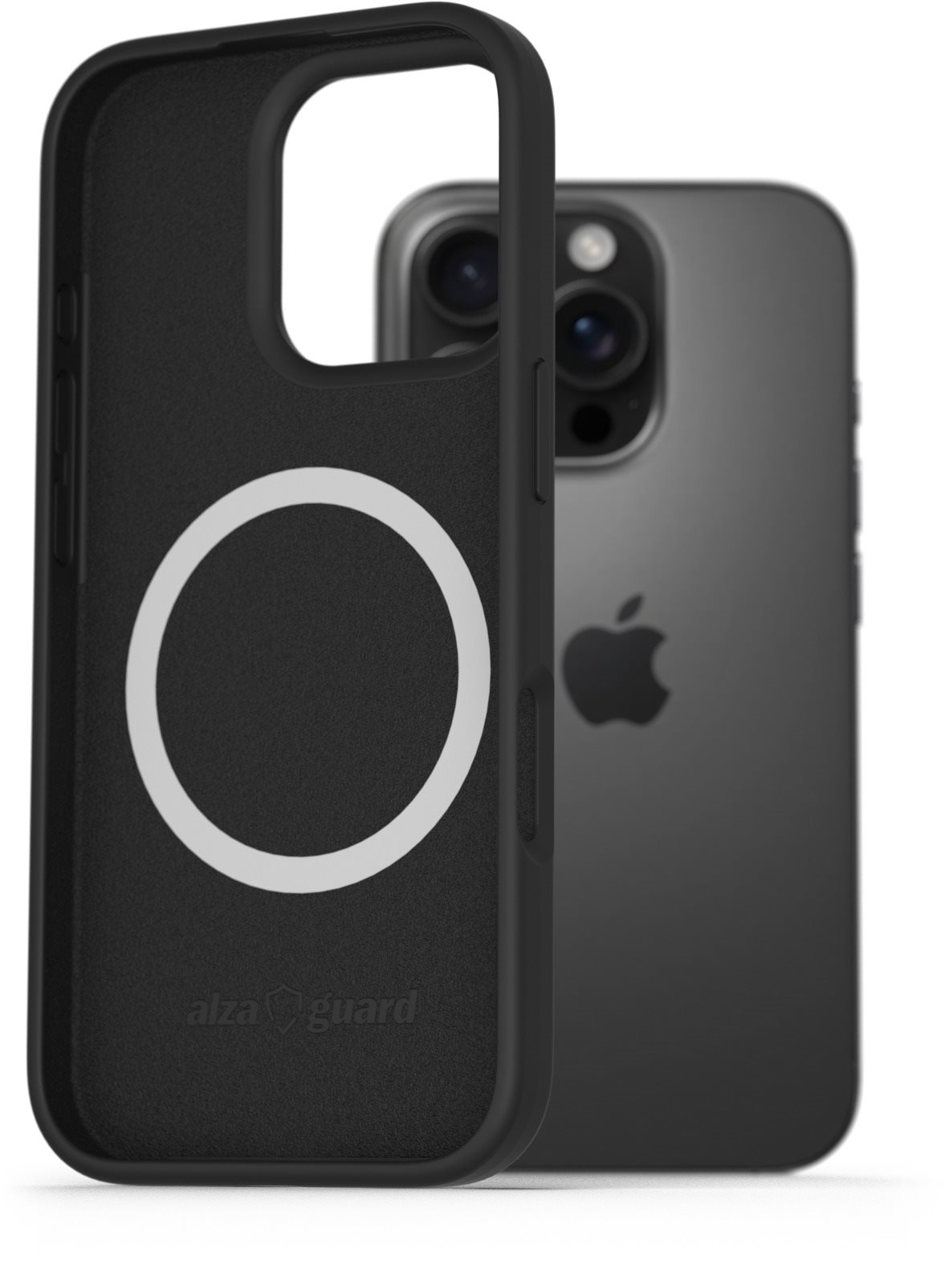 AlzaGuard Silicone Case Compatible with Magsafe na iPhone 16 Pro čierny