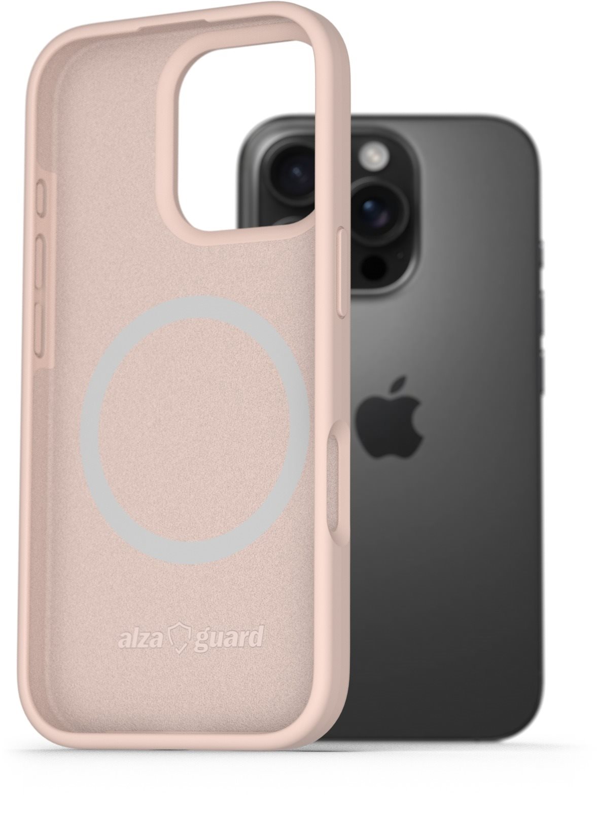 AlzaGuard Silicone Case Compatible with Magsafe na iPhone 16 Pro ružový