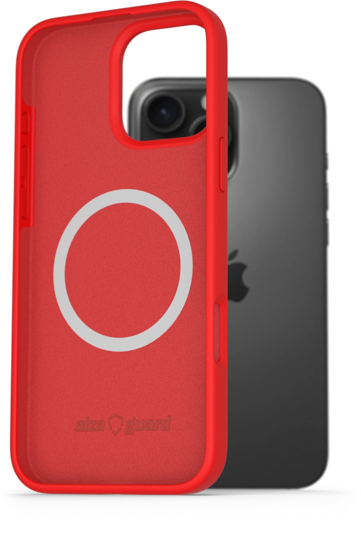 AlzaGuard Silicone Case Compatible with Magsafe na iPhone 16 Pro Max červený