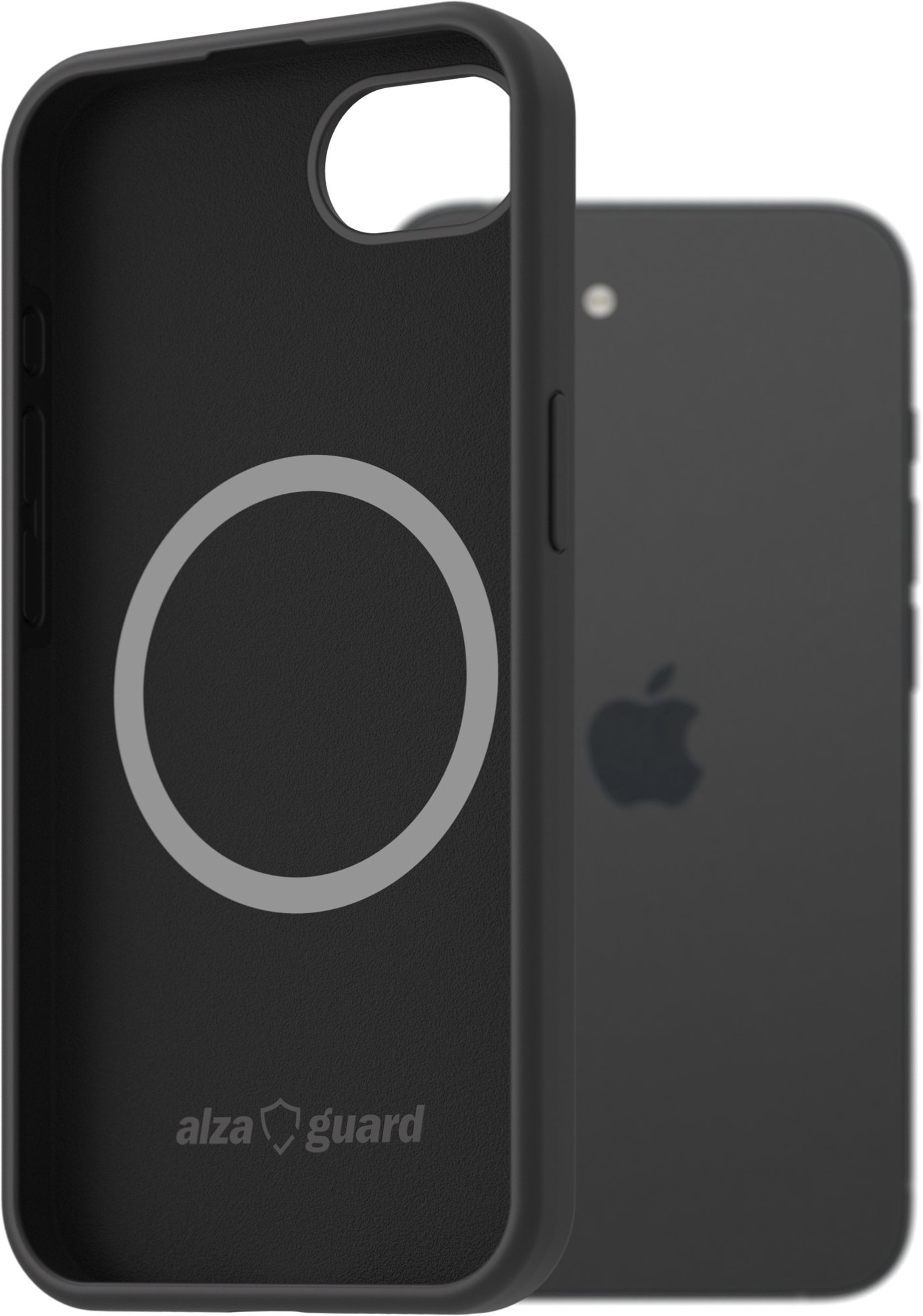 AlzaGuard Silicone Case Compatible with Magsafe pre iPhone 16e čierny