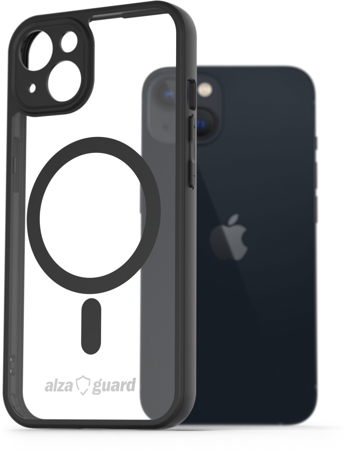 AlzaGuard Clear TPU Case Compatible with Magsafe na iPhone 13 čierny