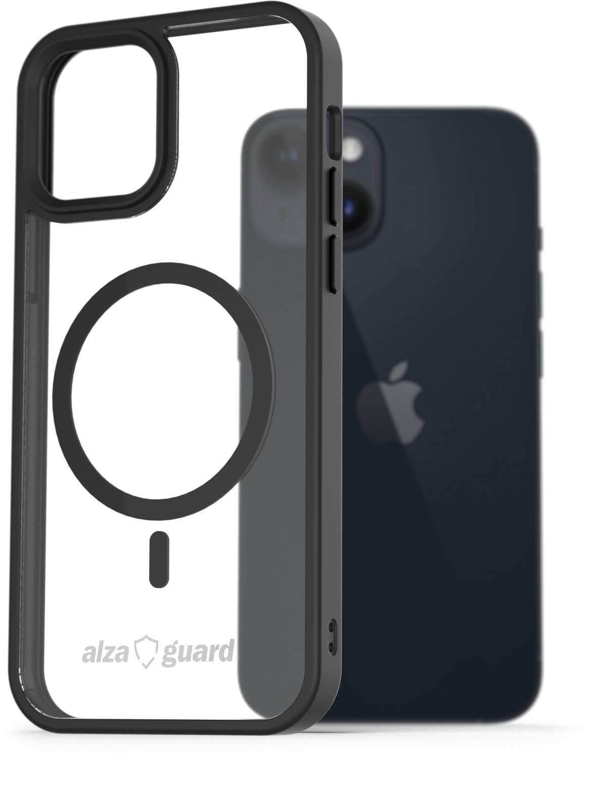 AlzaGuard Clear TPU Case Compatible with Magsafe na iPhone 14 čierny