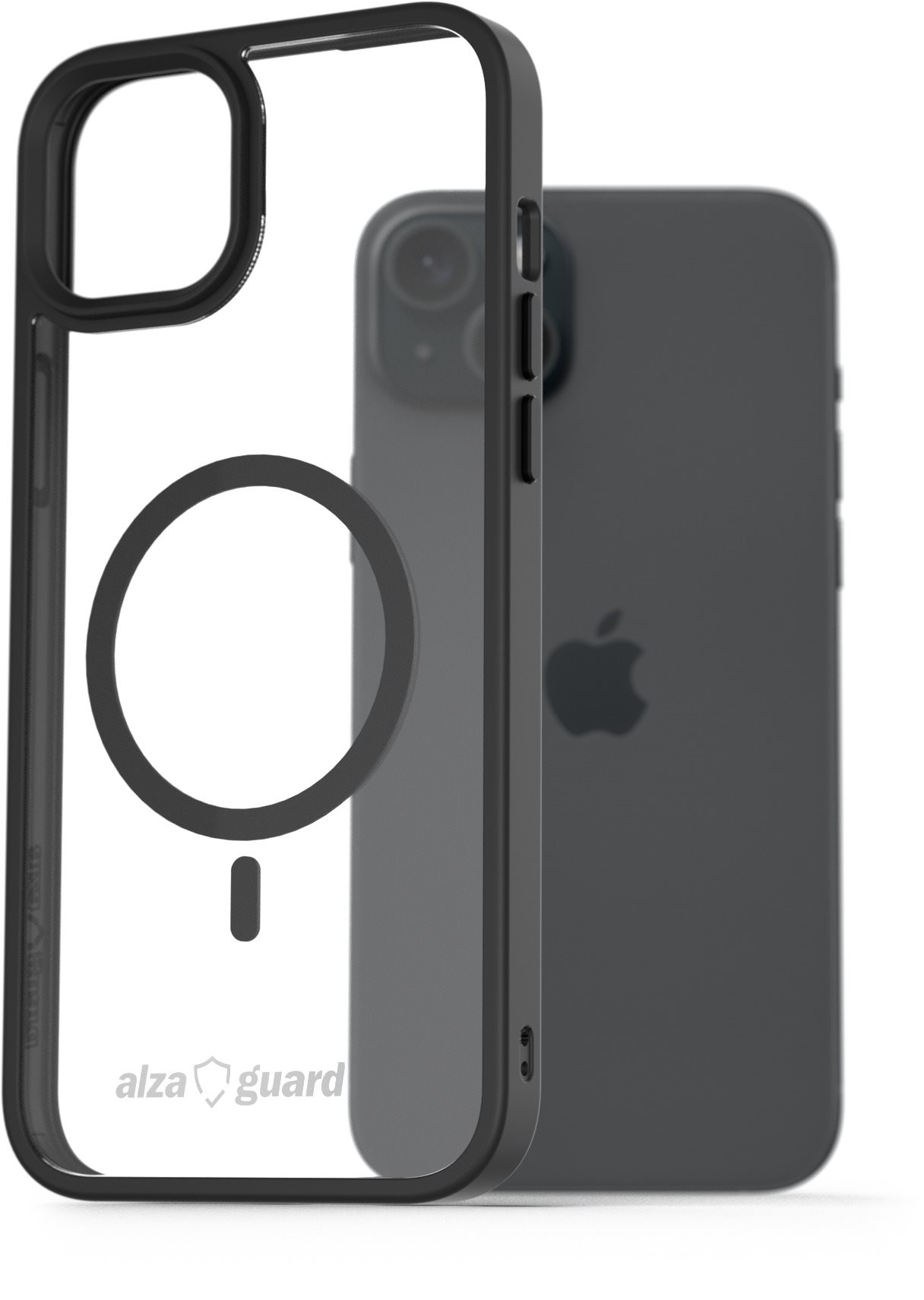 AlzaGuard Clear TPU Case Compatible with Magsafe na iPhone 15 Plus čierny