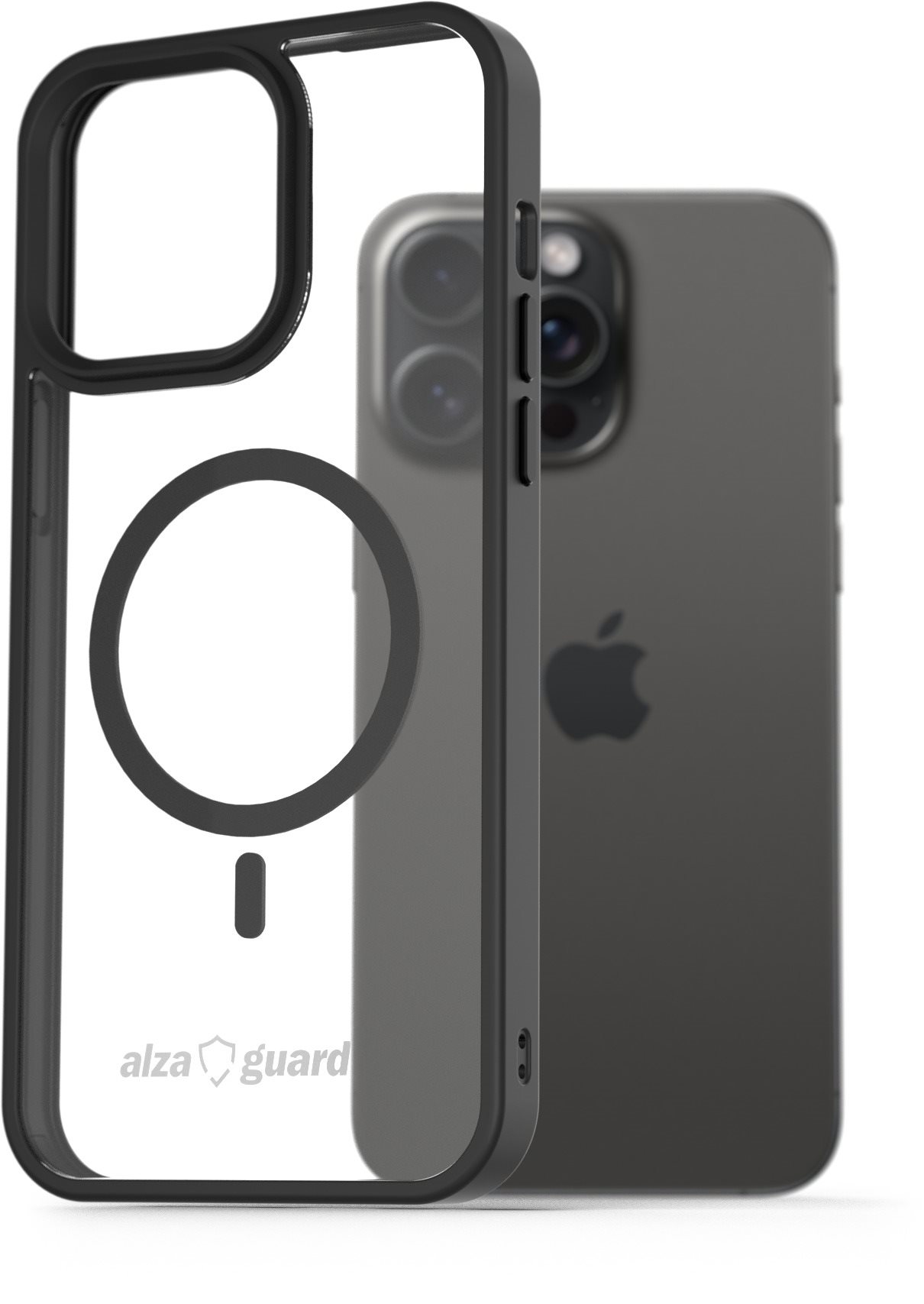 AlzaGuard Clear TPU Case Compatible with Magsafe na iPhone 15 Pro Max čierny