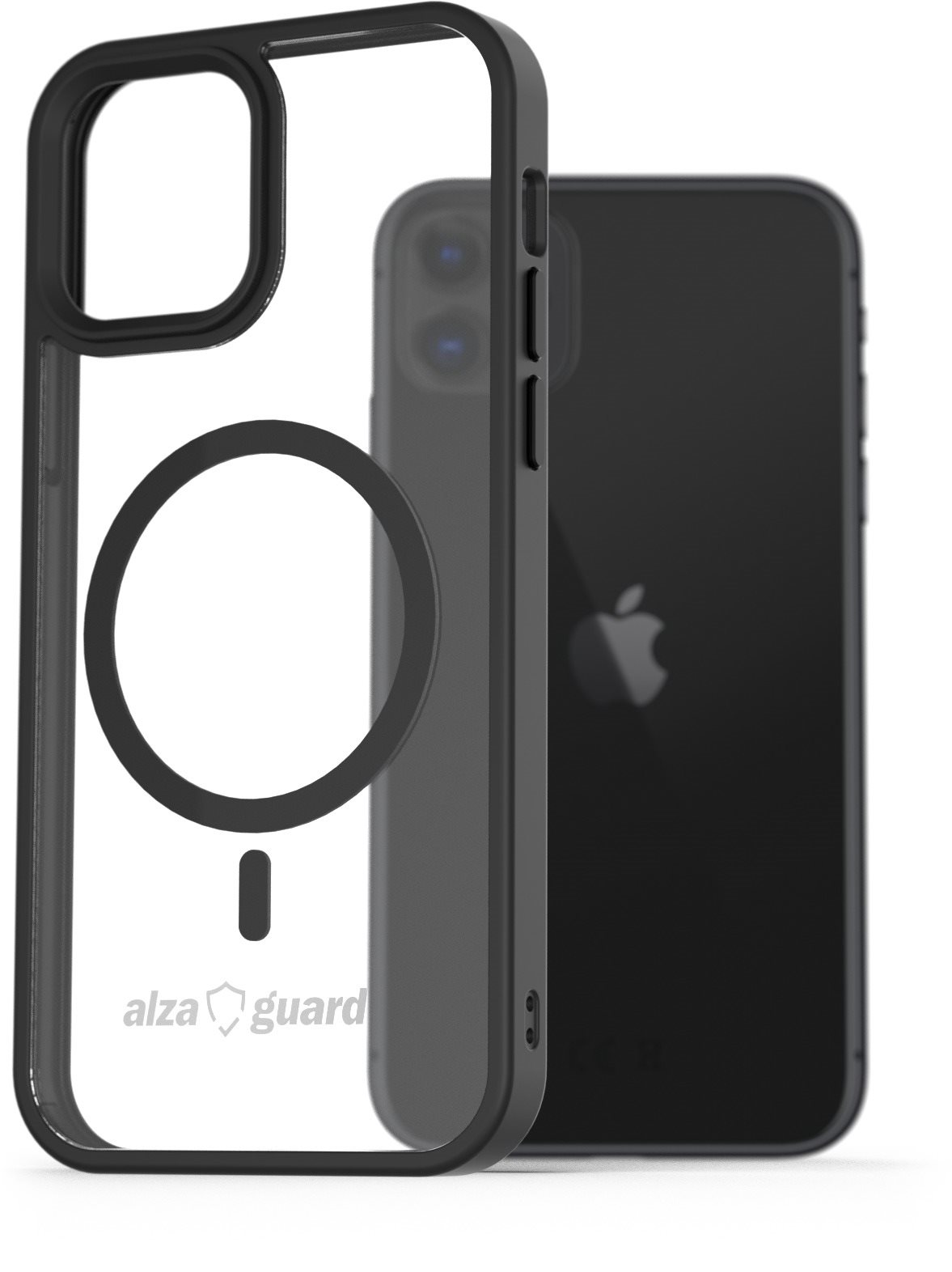 AlzaGuard Clear TPU Case Compatible with Magsafe na iPhone 11 čierny