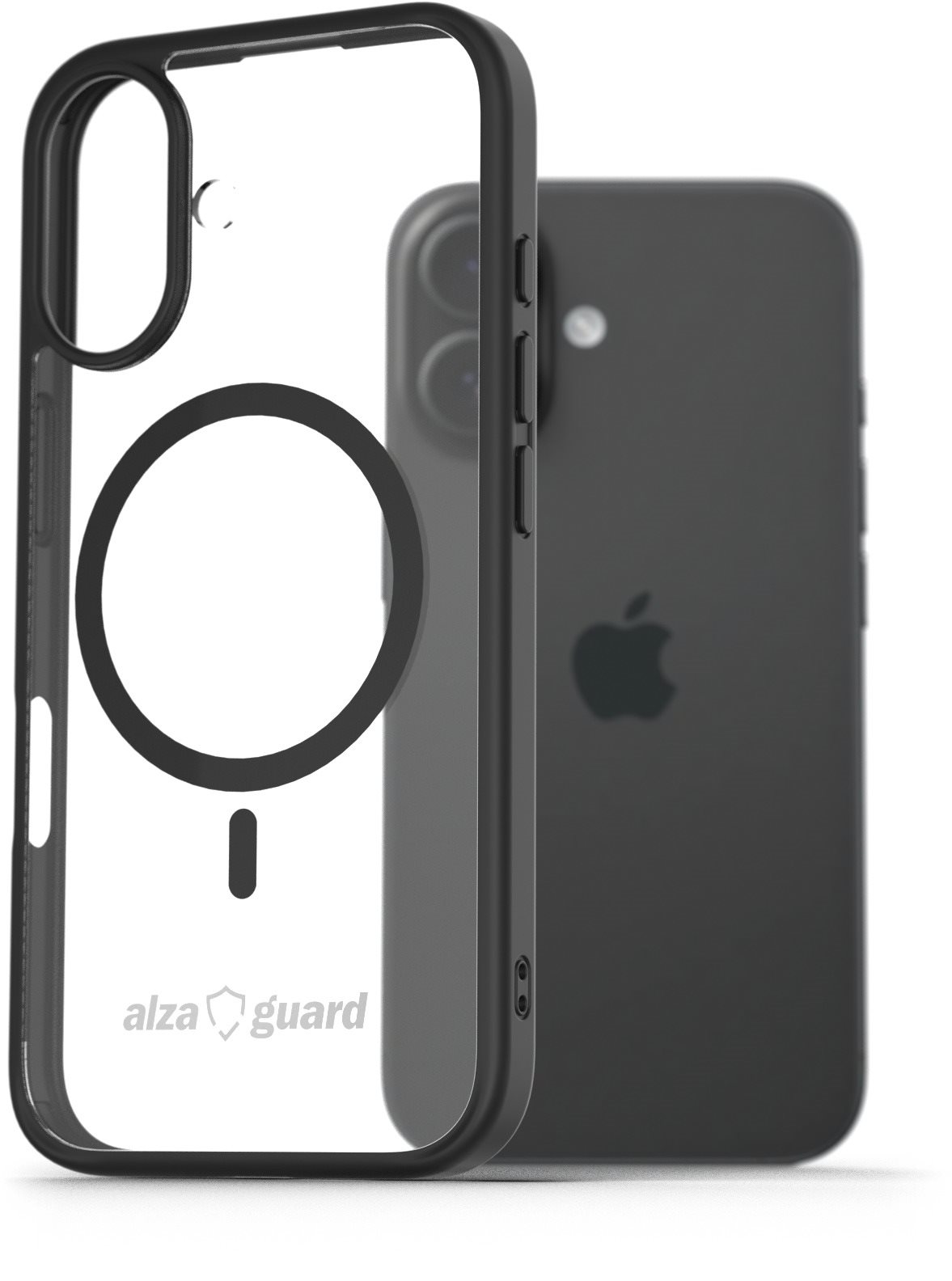 AlzaGuard Clear TPU Case Compatible with Magsafe na iPhone 16 čierny
