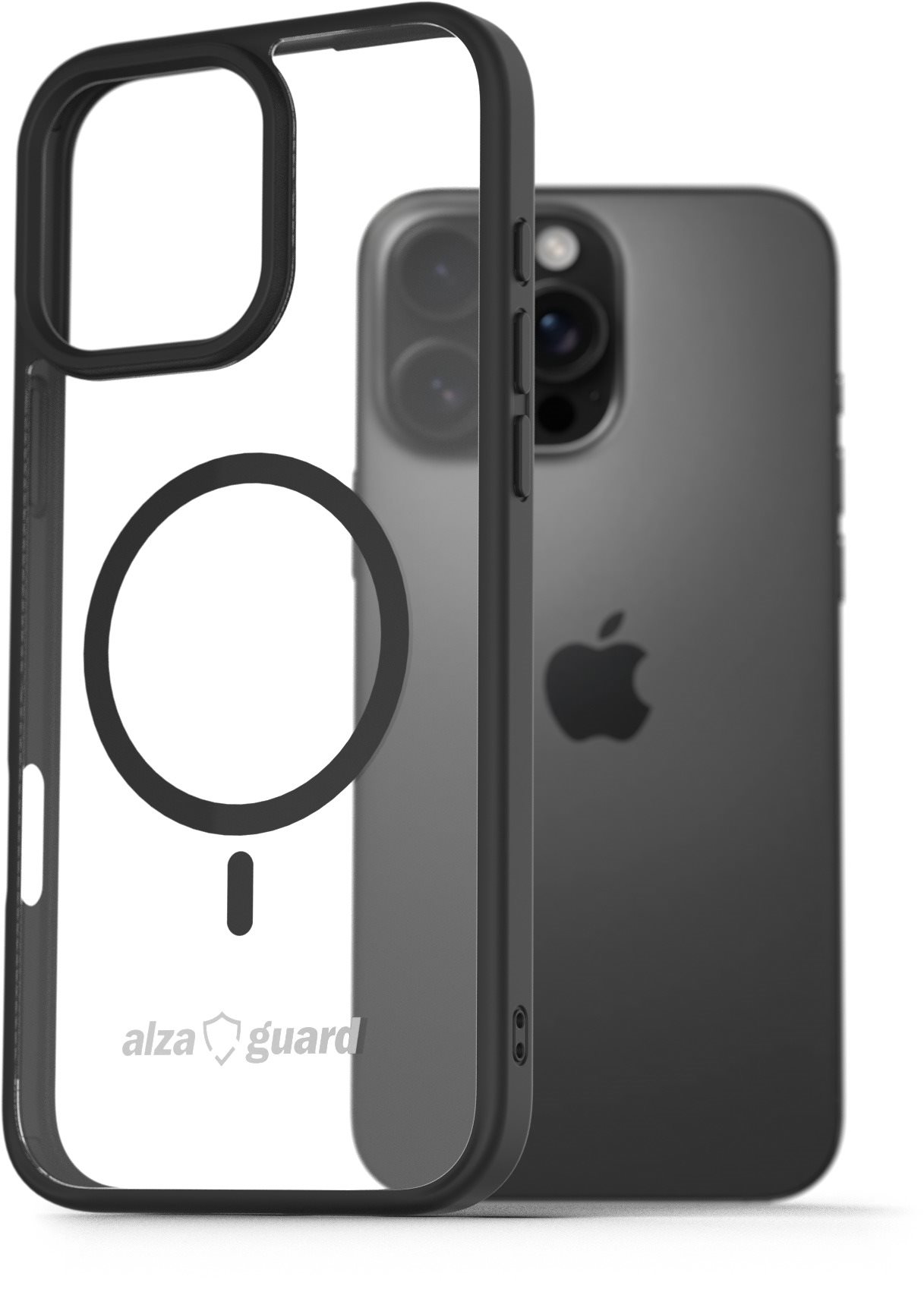 AlzaGuard Clear TPU Case Compatible with Magsafe na iPhone 16 Pro Max čierny