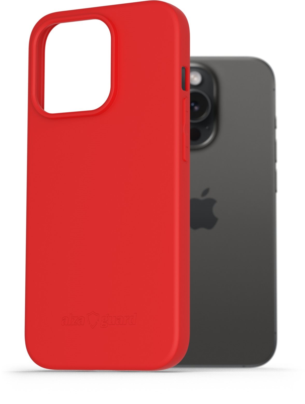 AlzaGuard Matte TPU Case na iPhone 15 Pro červený