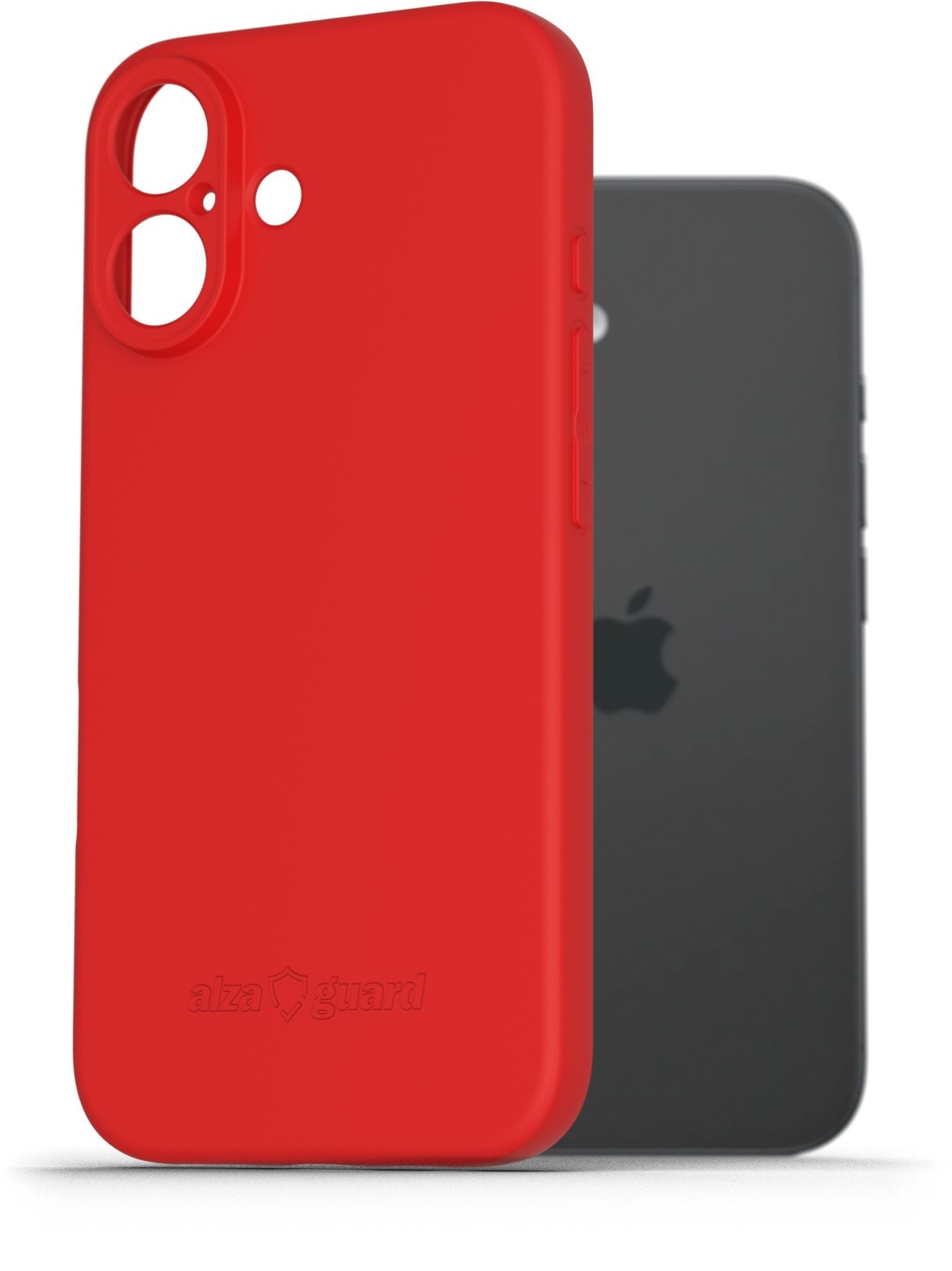 AlzaGuard Matte TPU Case na iPhone 16 červený