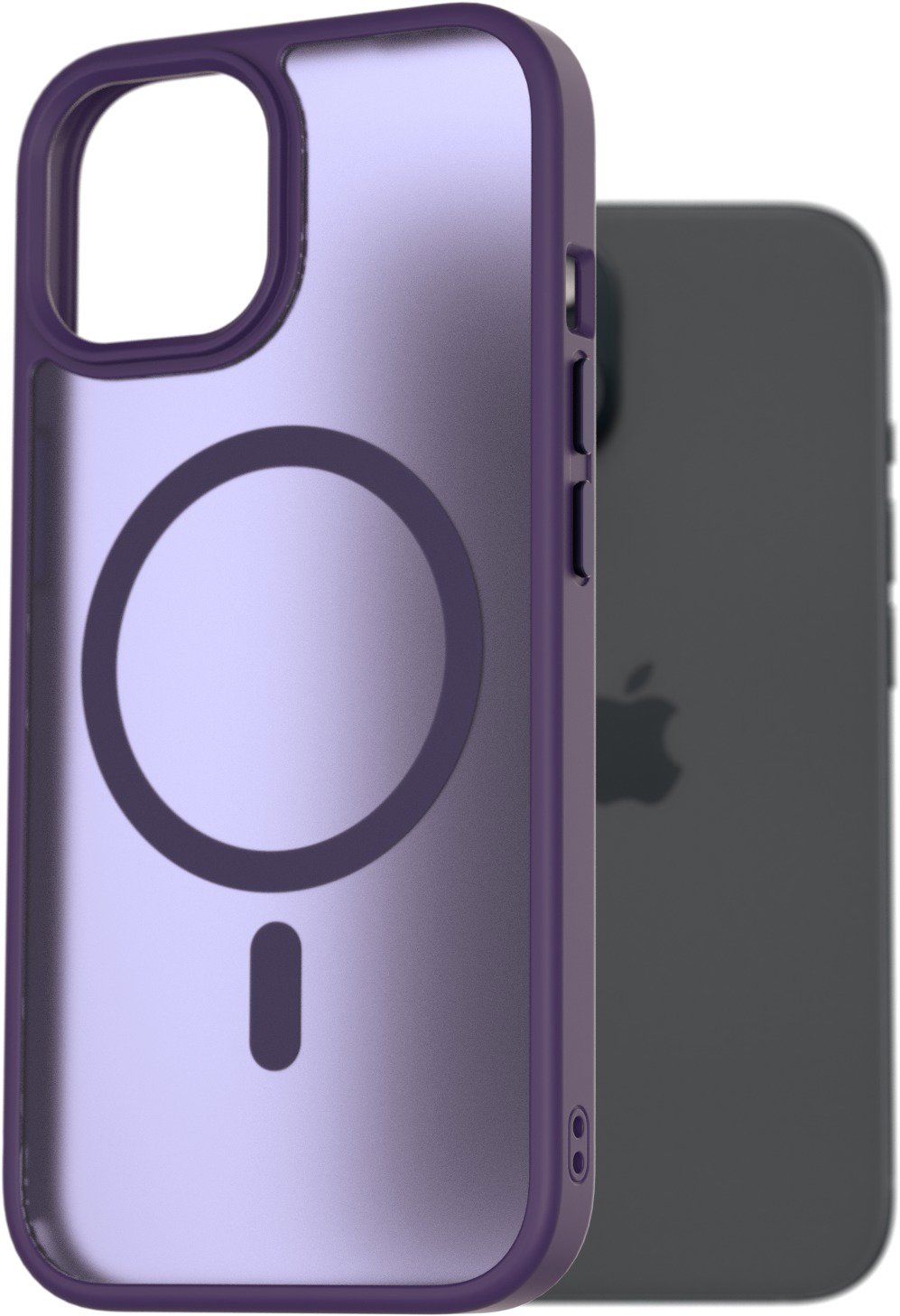 AlzaGuard Matte Case Compatible with Magsafe na iPhone 15 tmavofialový