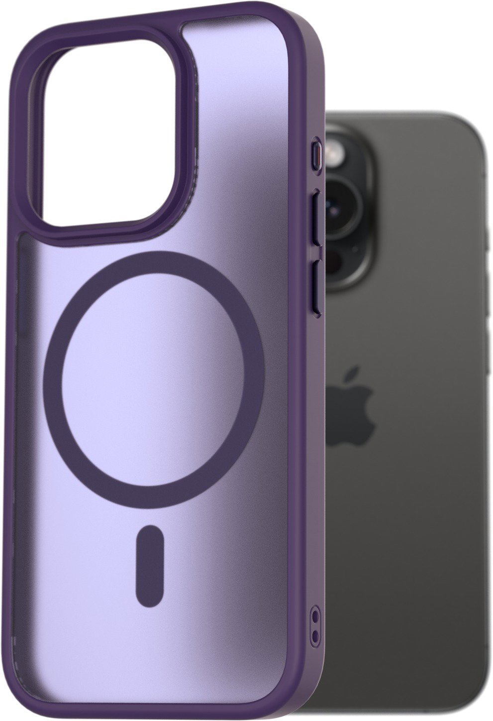 AlzaGuard Matte Case Compatible with Magsafe na iPhone 15 Pro tmavofialový