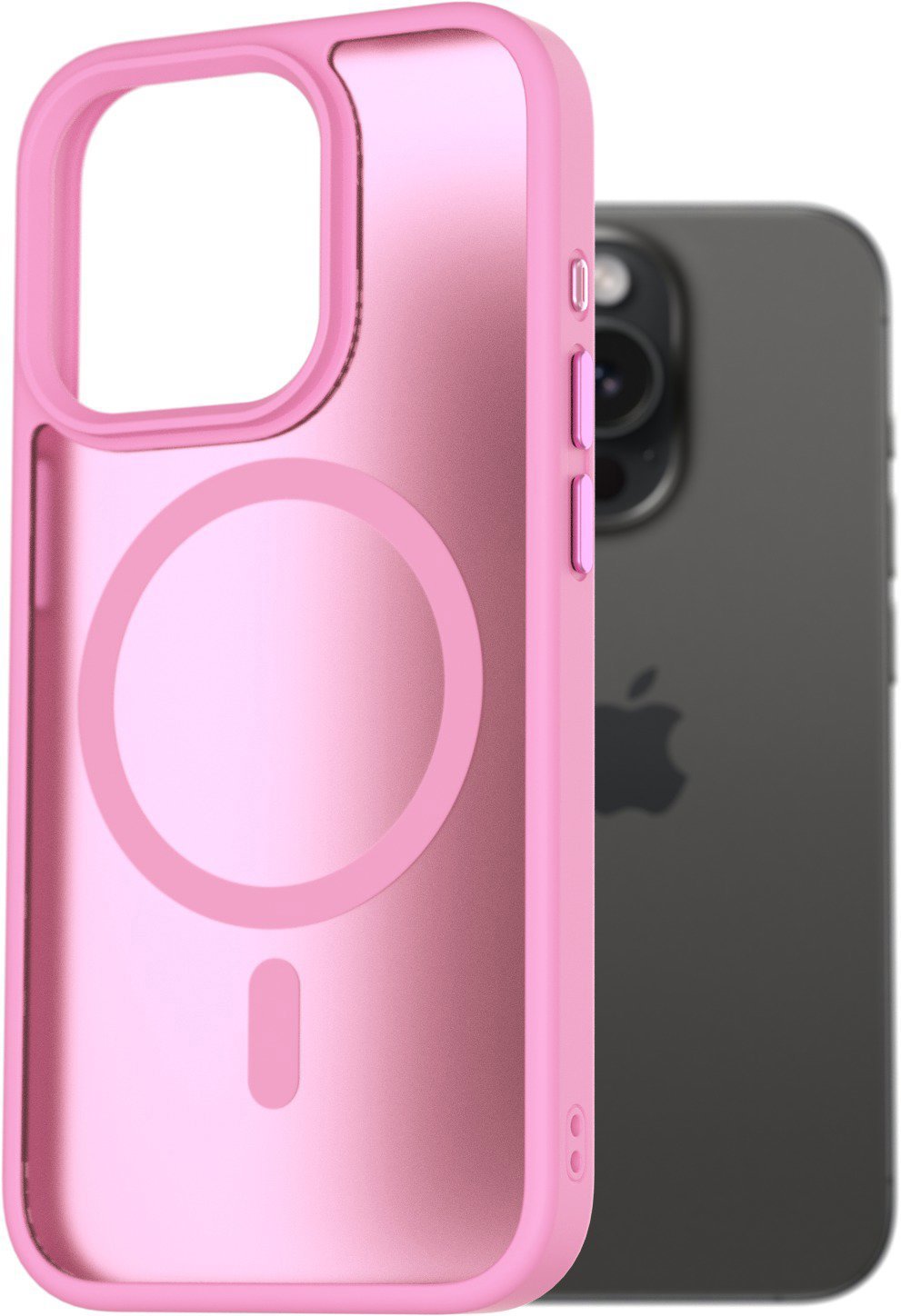 AlzaGuard Matte Case Compatible with Magsafe na iPhone 15 Pro levanduľovo ružový