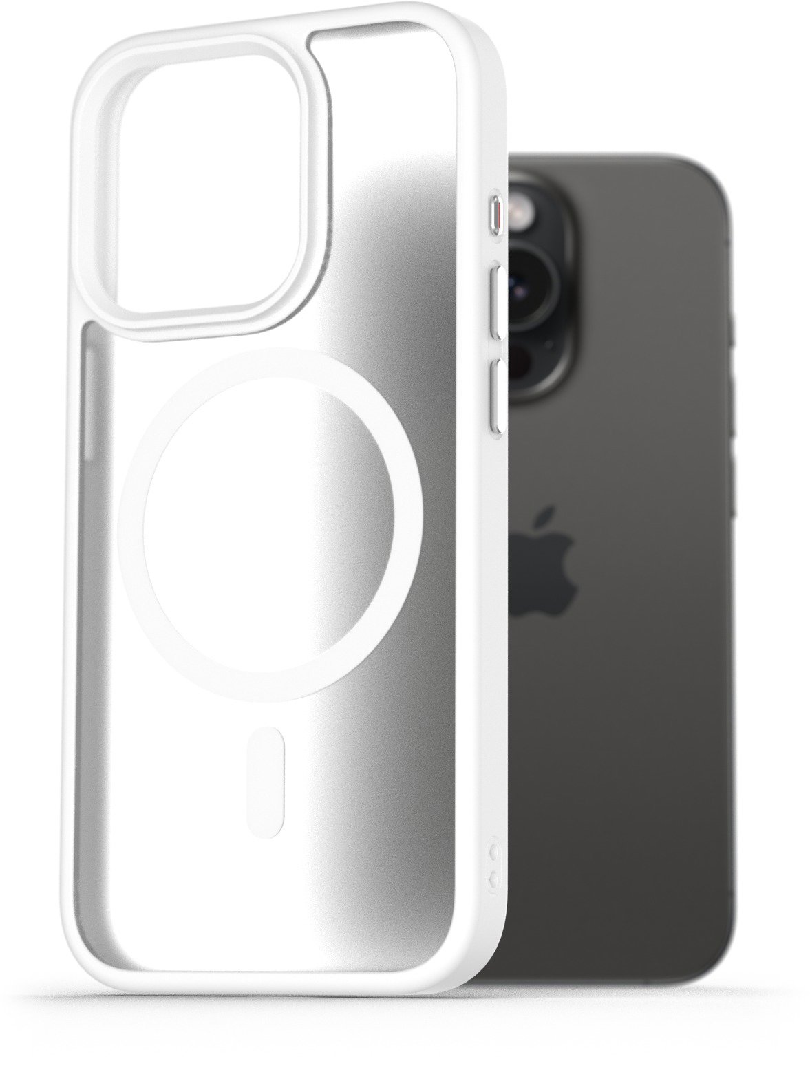 AlzaGuard Matte Case Compatible with Magsafe na iPhone 15 Pro biely