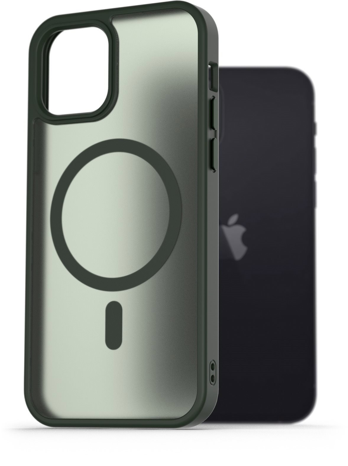 AlzaGuard Matte Case Compatible with Magsafe na iPhone 12/12 Pro tmavozelený