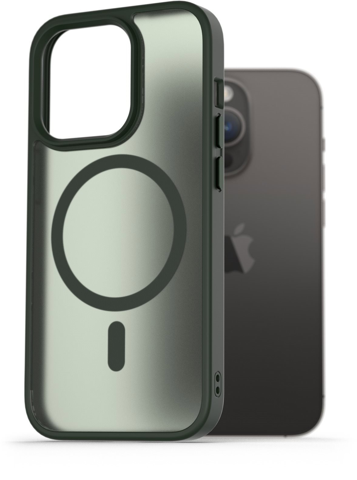 AlzaGuard Matte Case Compatible with Magsafe na iPhone 14 Pro tmavozelený
