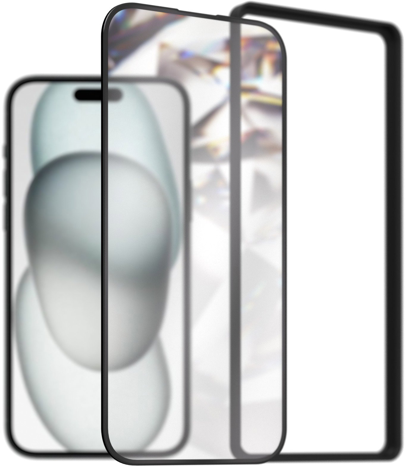 AlzaGuard 3D DiamondShiel Glass pre iPhone 15 s inštalačným rámčekom