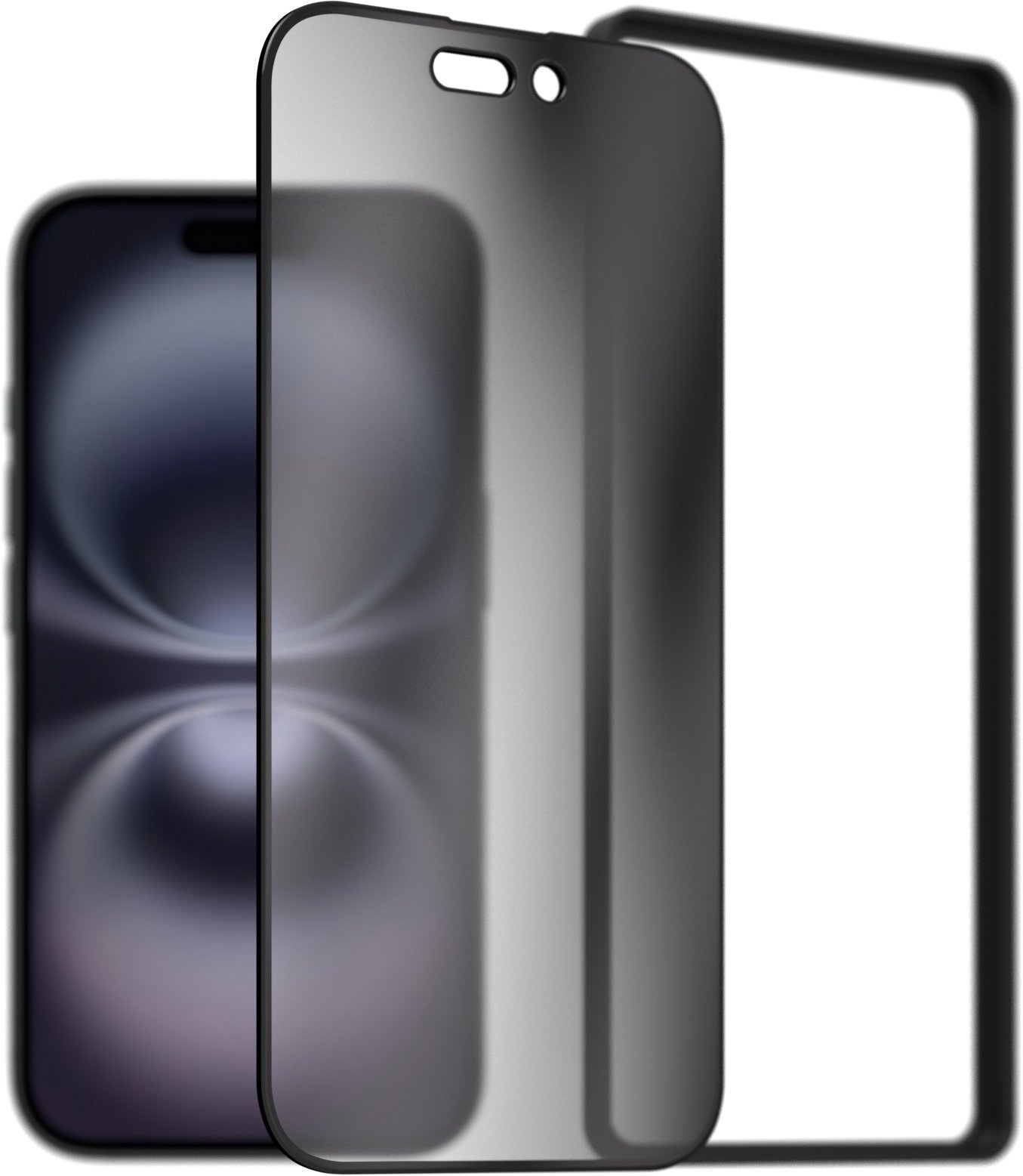 AlzaGuard 2.5D FullCover Privacy Glass Protector pre iPhone 16 s inštalačným rámčekom