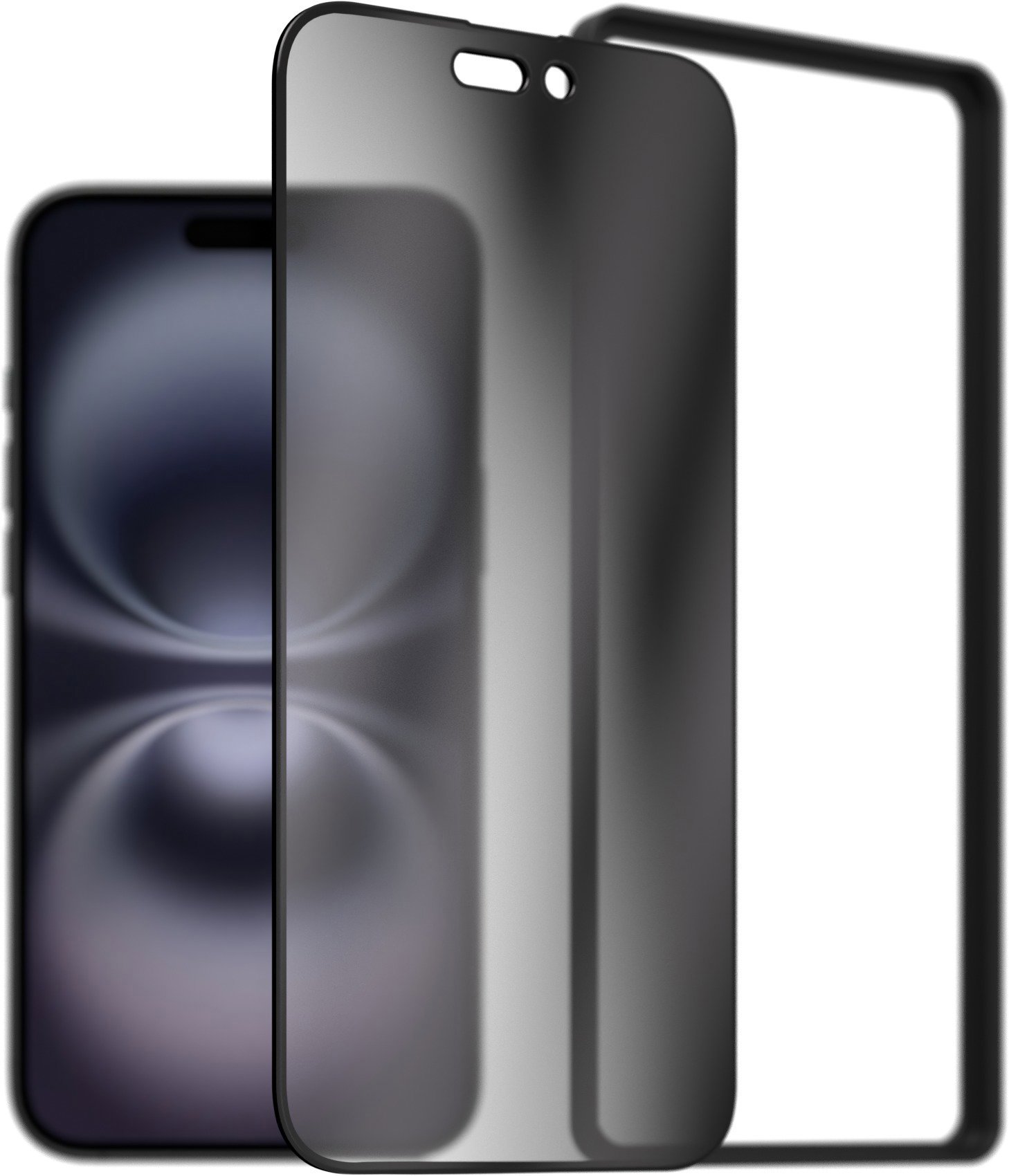 AlzaGuard 2.5D FullCover Privacy Glass Protector na iPhone 16 Plus s inštalačným rámikom