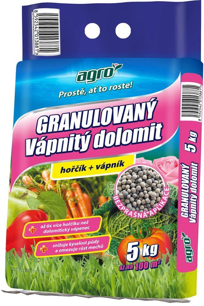 AGRO Vápnitý dolomit granuly vrecko 5 kg