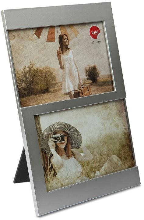 Balvi Fotorámček Dijon 23359, plast, 10 × 15cm (2×), strieborný