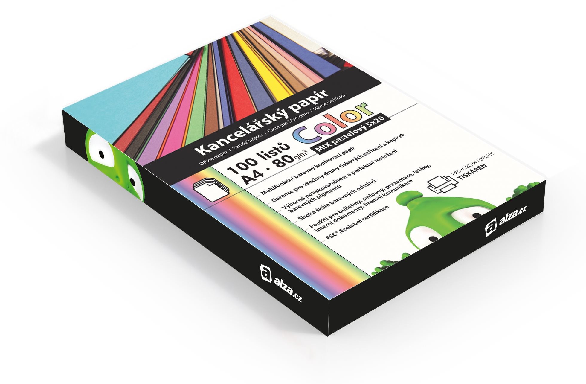 Alza Color A4 MIX pastelový 5× 20 listov