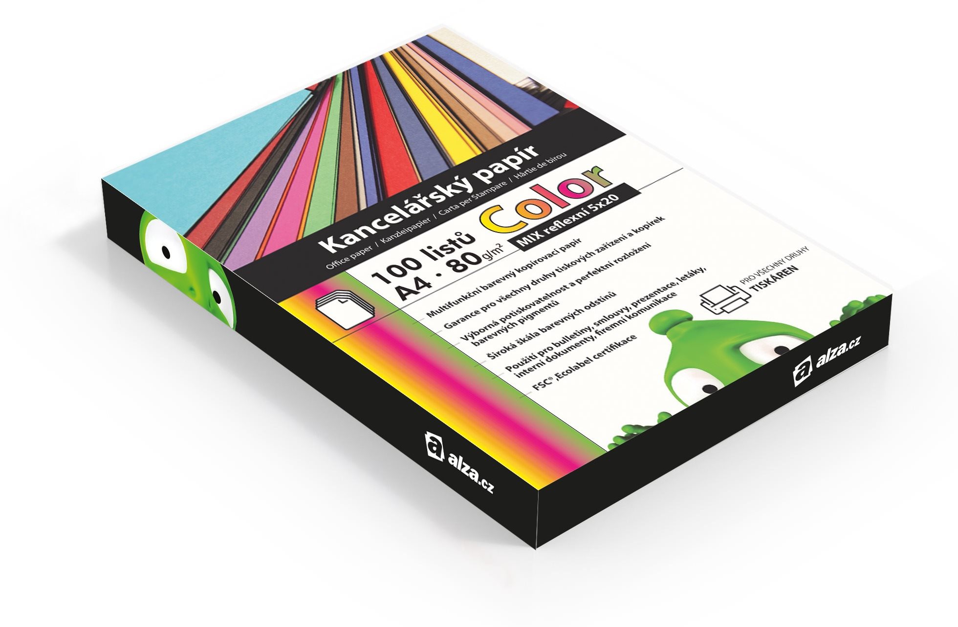 Alza Color A4 MIX reflexný 5× 20 listov