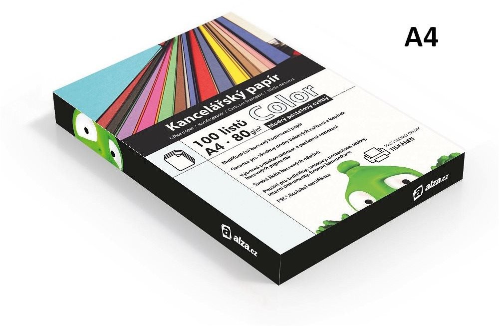 Alza Color A4 modrý pastelový svetlý 80g 100 listov