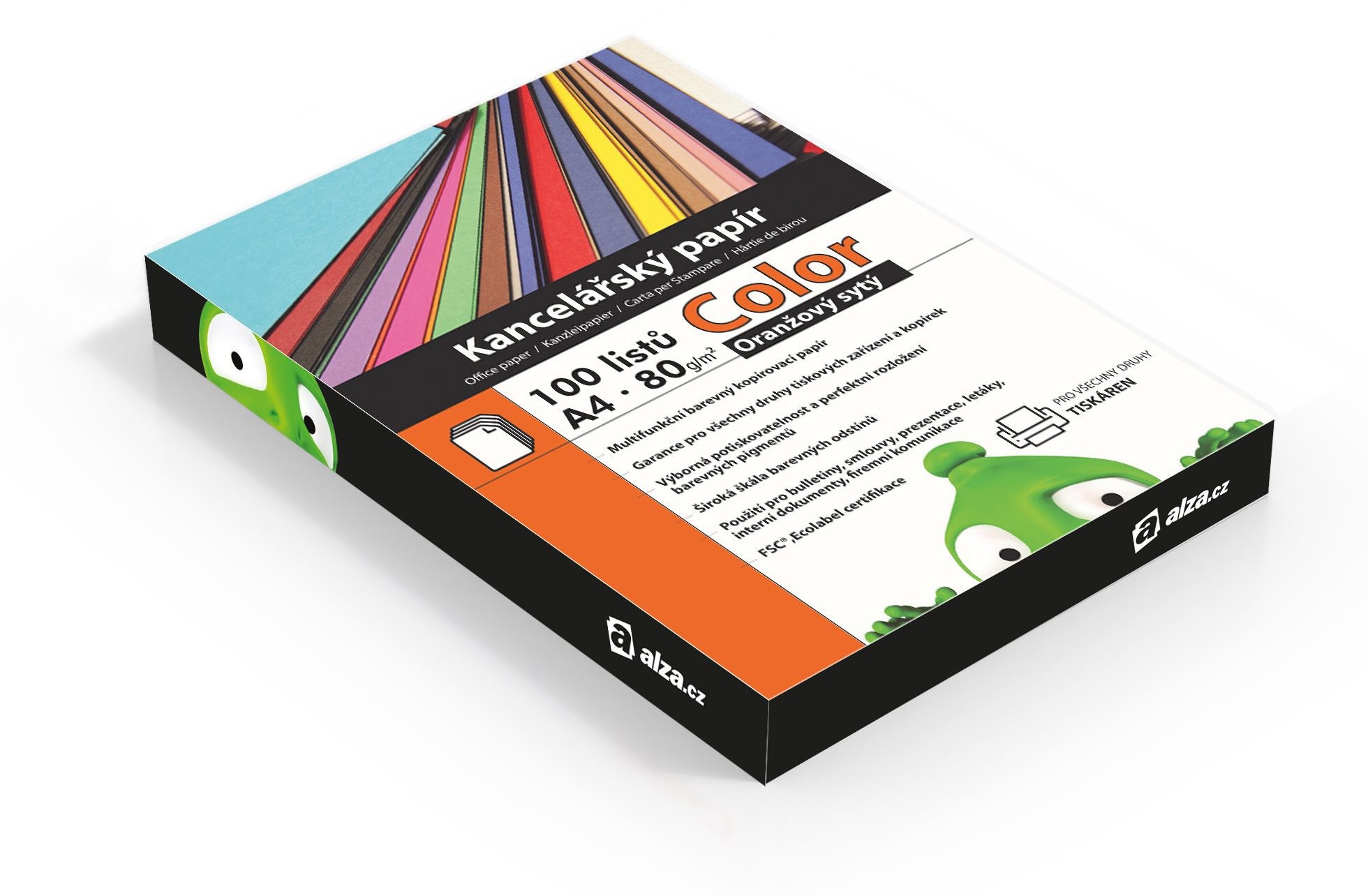 Alza Color A4 oranžový sýty 80g 100 listov