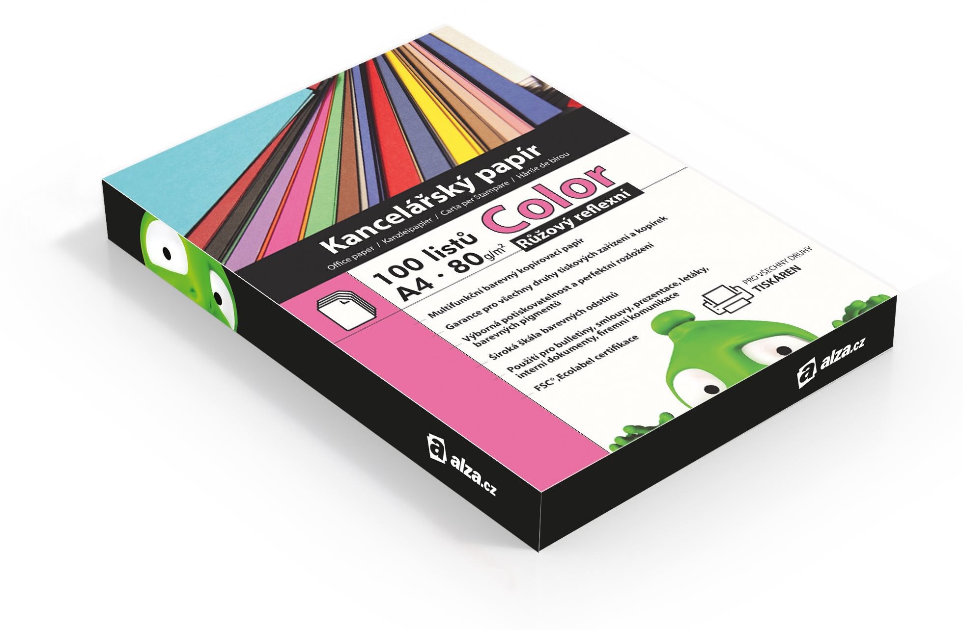 Alza Color A4 ružový reflexný 80g 100 listov