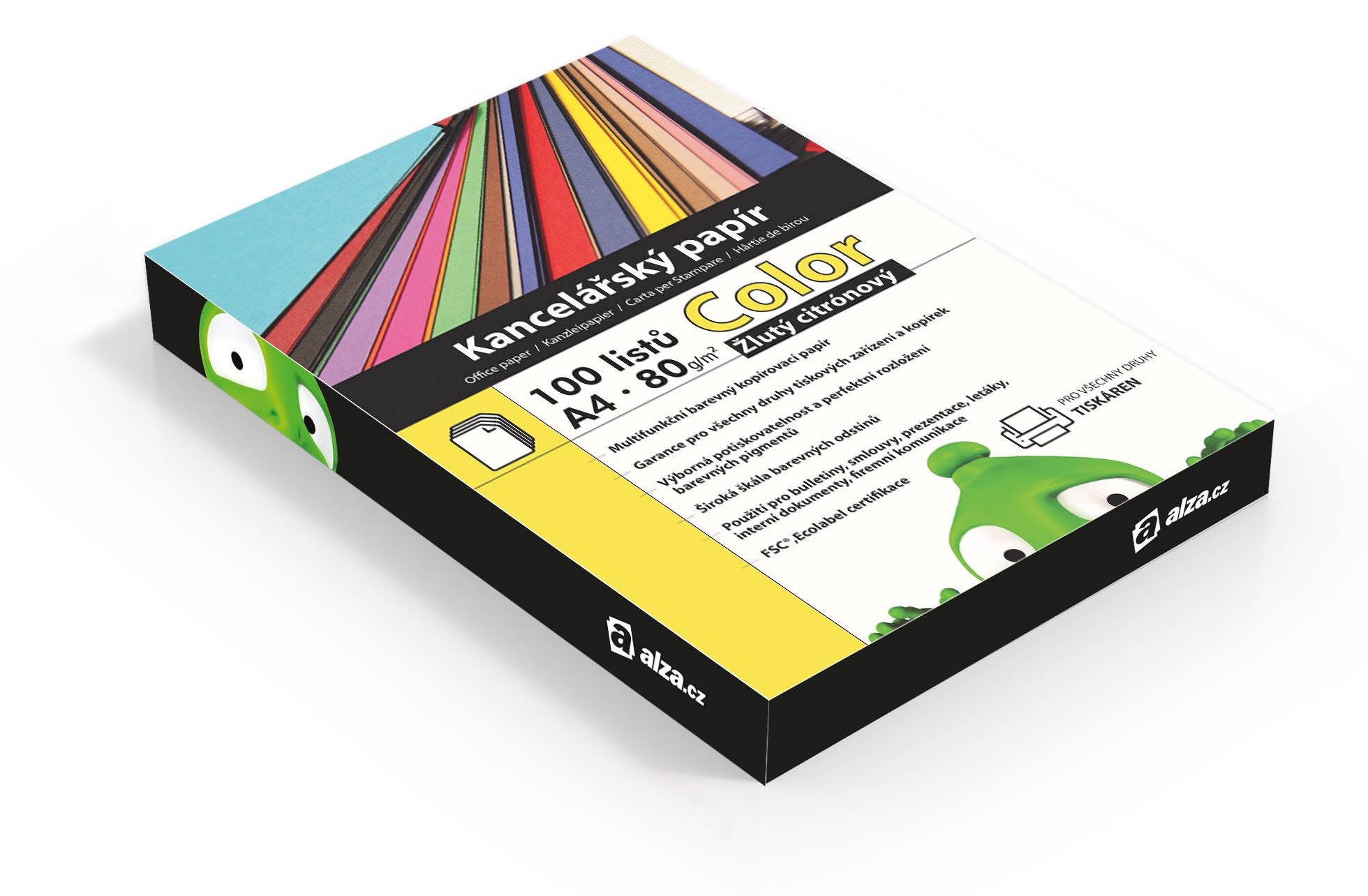 Alza Color A4 žltý citrónový 80g 100 listov