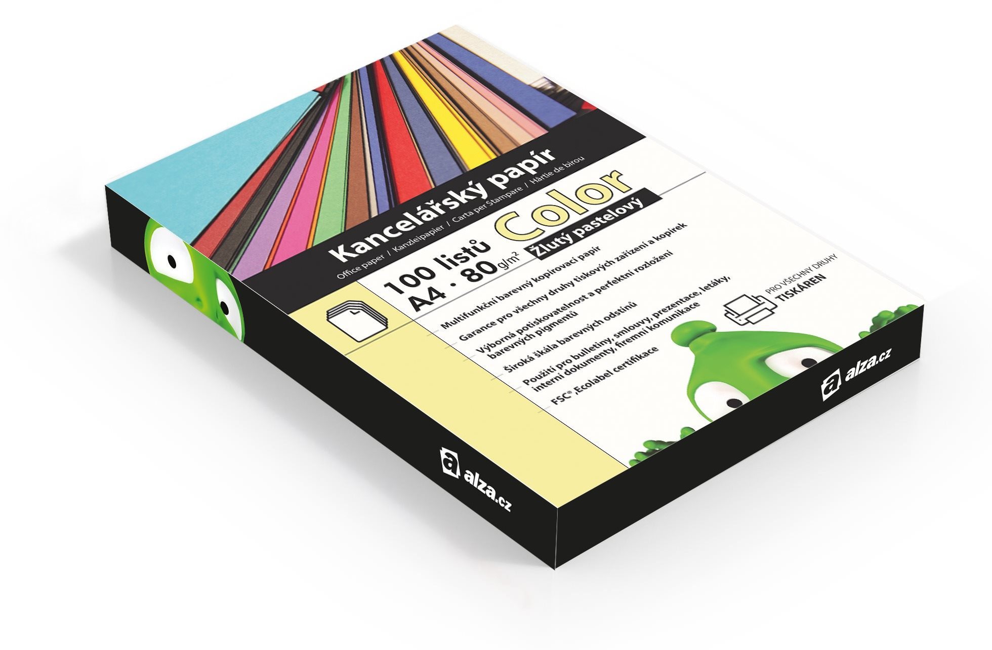 Alza Color A4 žltý pastelový 80g 100 listov