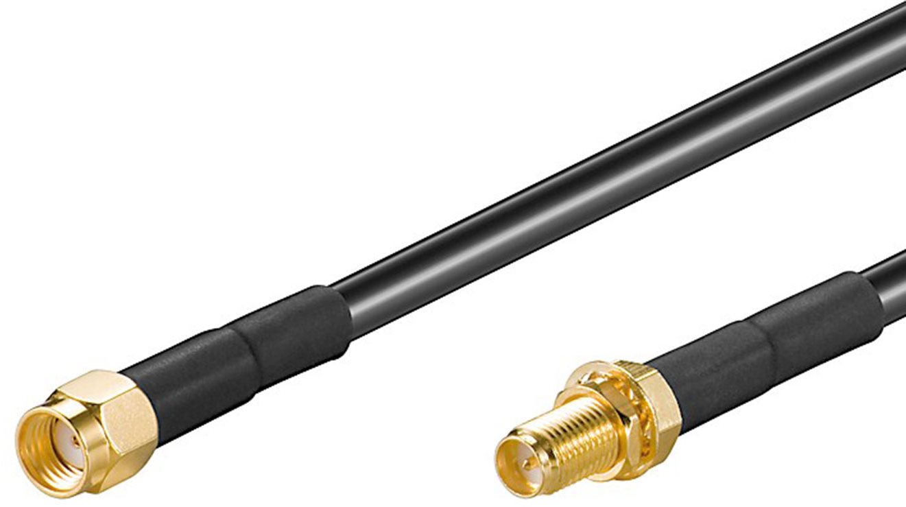 OEM Anténny kábel RG58 RP-SMA(M) – RP-SMA(F), 1 m