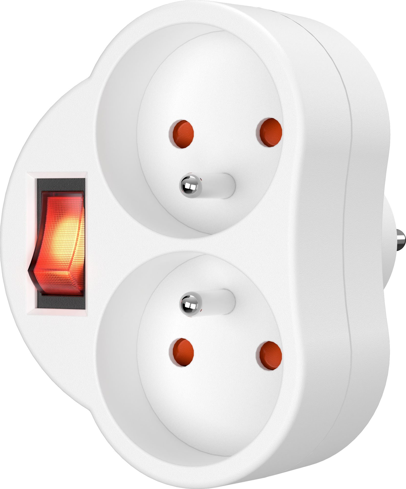 AlzaPower rozdvojka s vypínačom 230 V biela