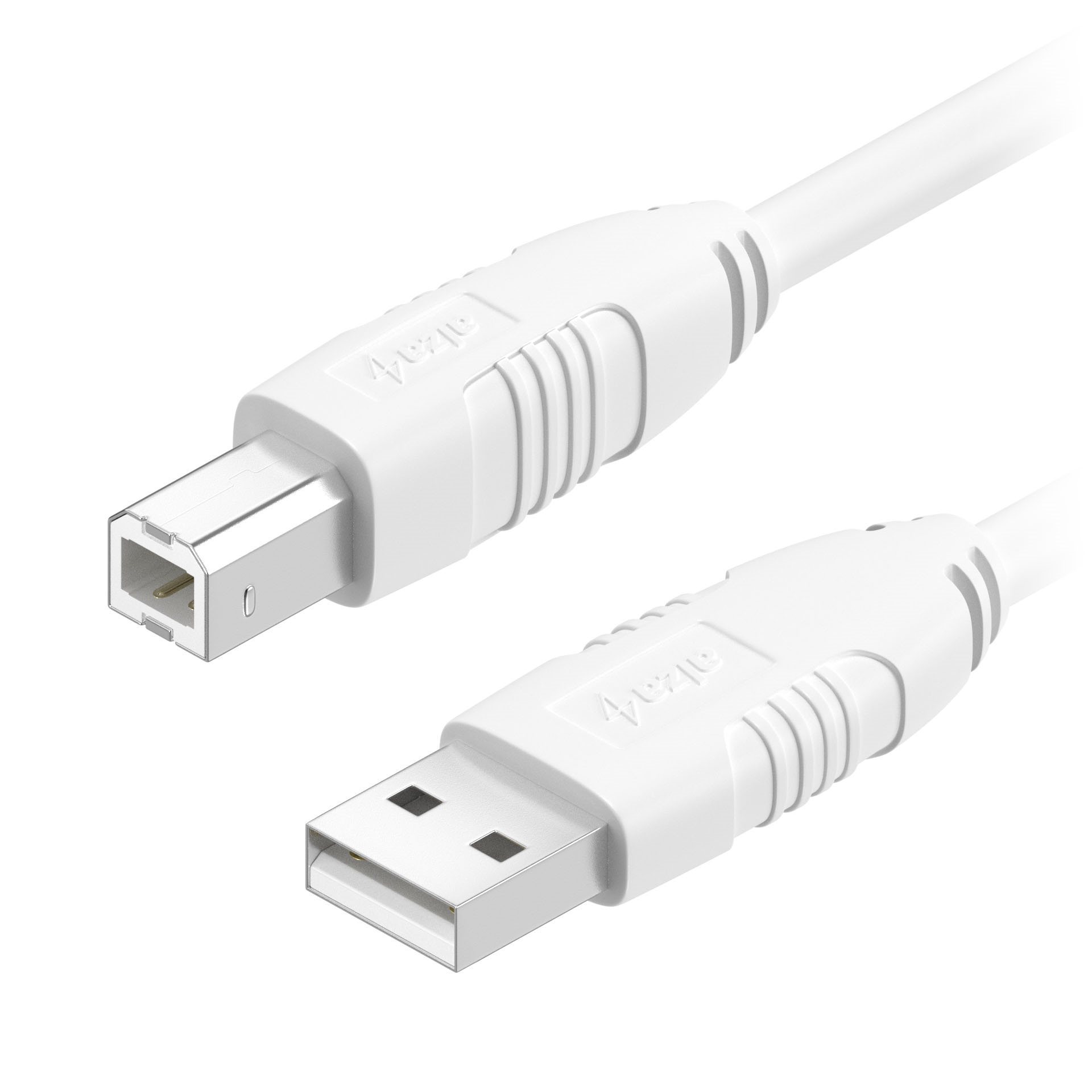 AlzaPower LinkCore USB-A to USB-B 2m biely