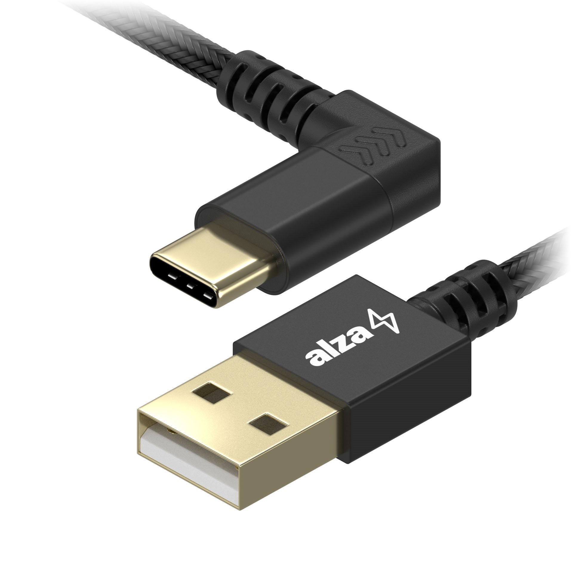AlzaPower 90Core USB-A to USB-C 1m čierny