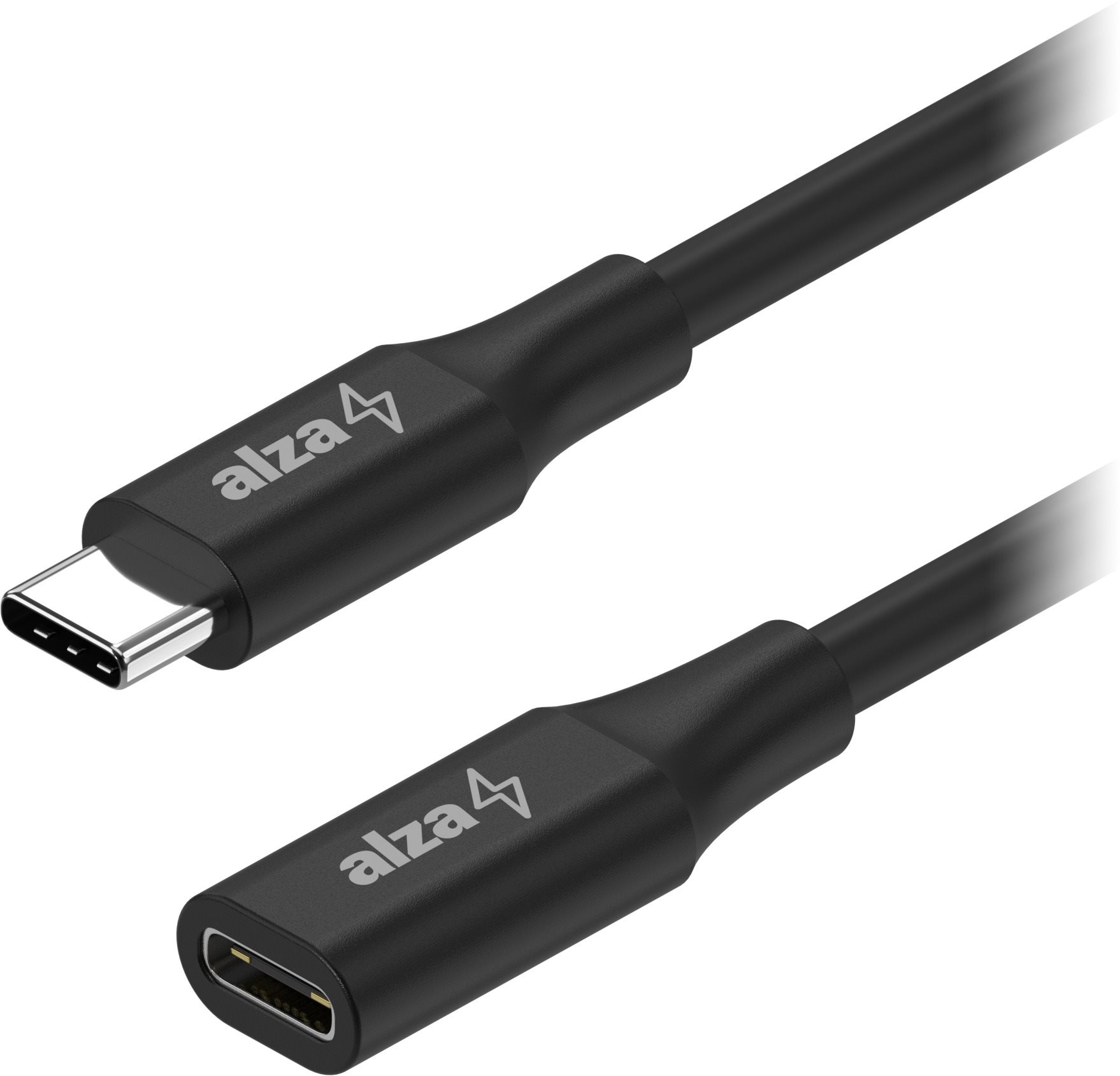 AlzaPower Core USB-C (M) to USB-C (F) 3.2 Gen 2, 1,5 m čierny