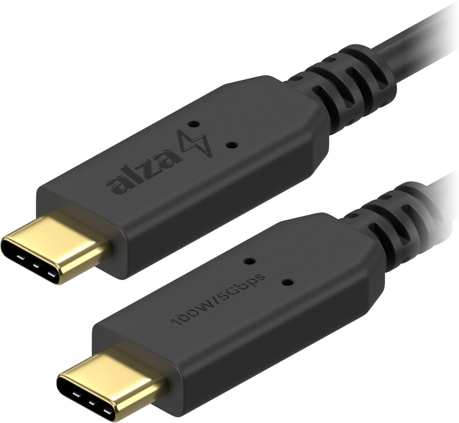 AlzaPower Core USB-C to USB-C 3.2 Gen 1 100W 0.15m čierny