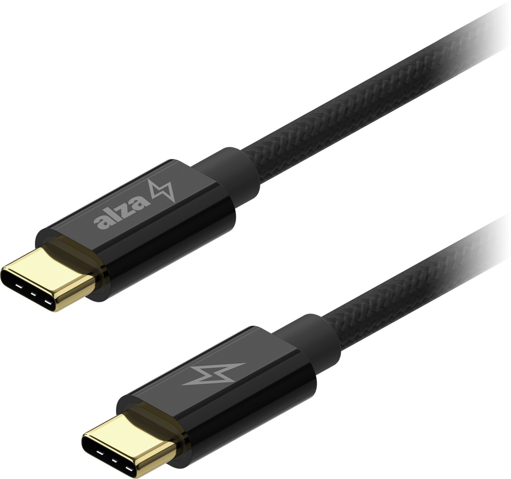 AlzaPower CompactCore USB-C to USB-C 2.0, 100 W, 2 m – čierny