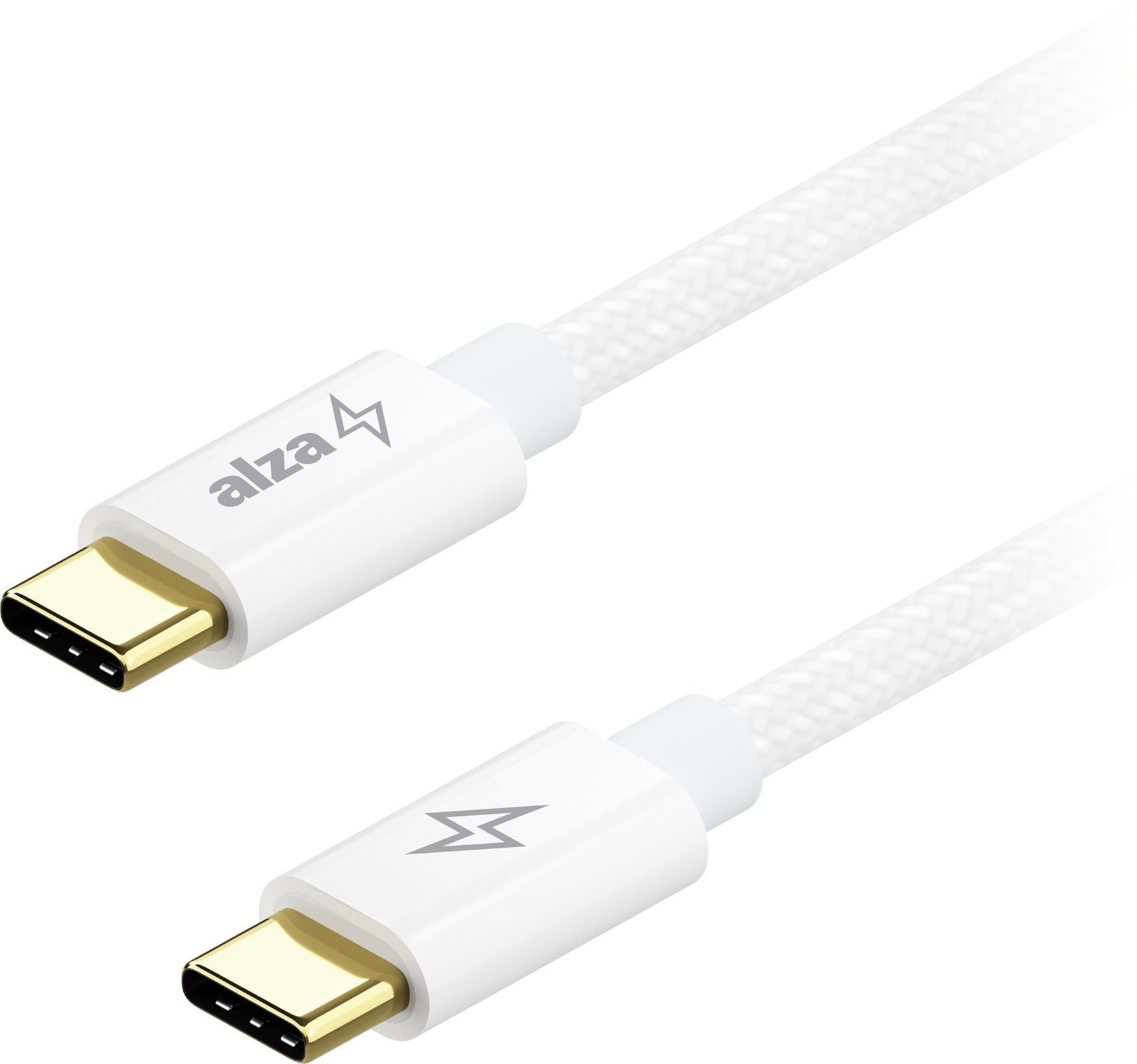 AlzaPower CompactCore USB-C to USB-C 2.0, 100 W, 2 m – biely