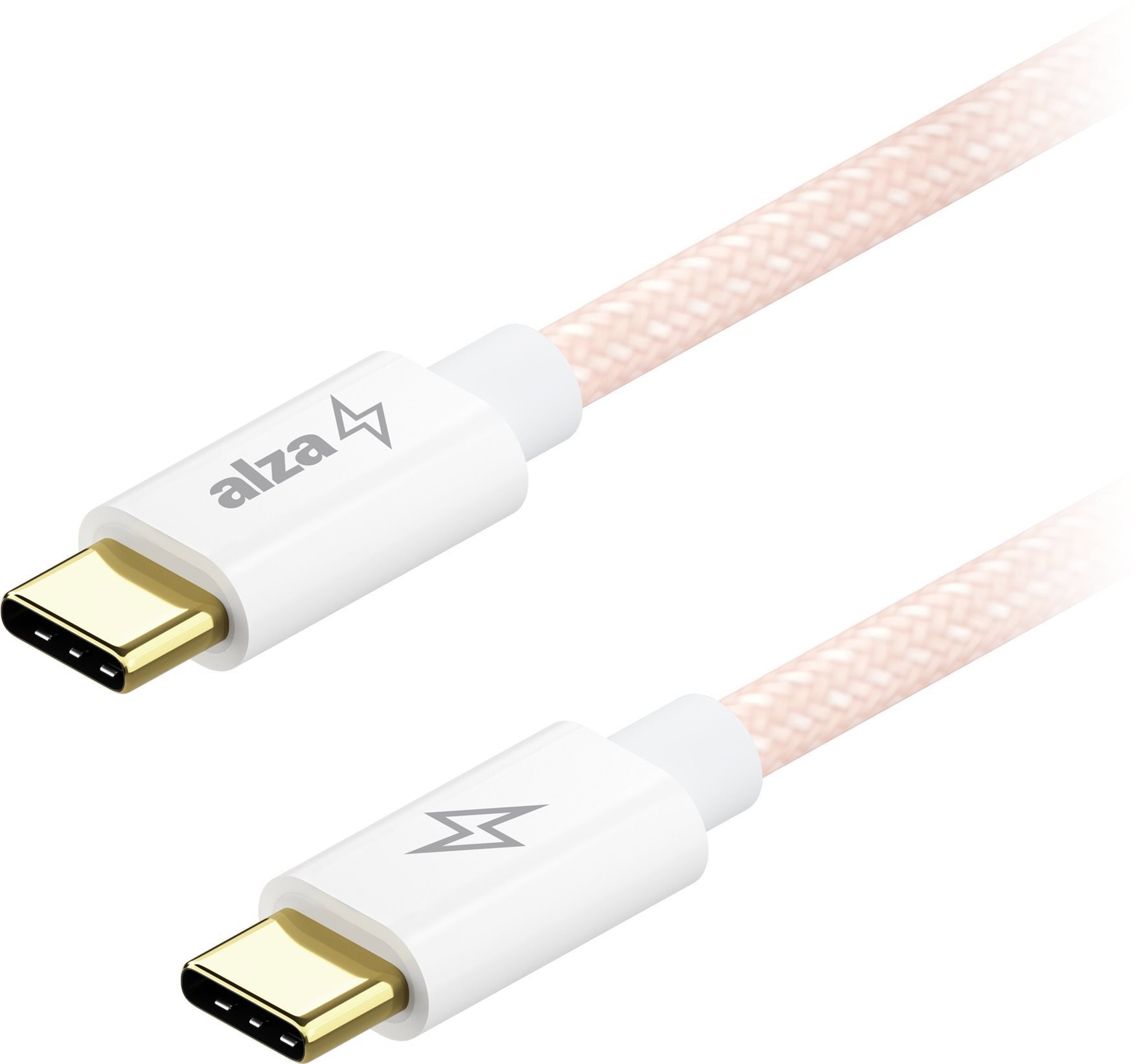 AlzaPower CompactCore USB-C to USB-C 2.0, 100 W, 2 m – ružový