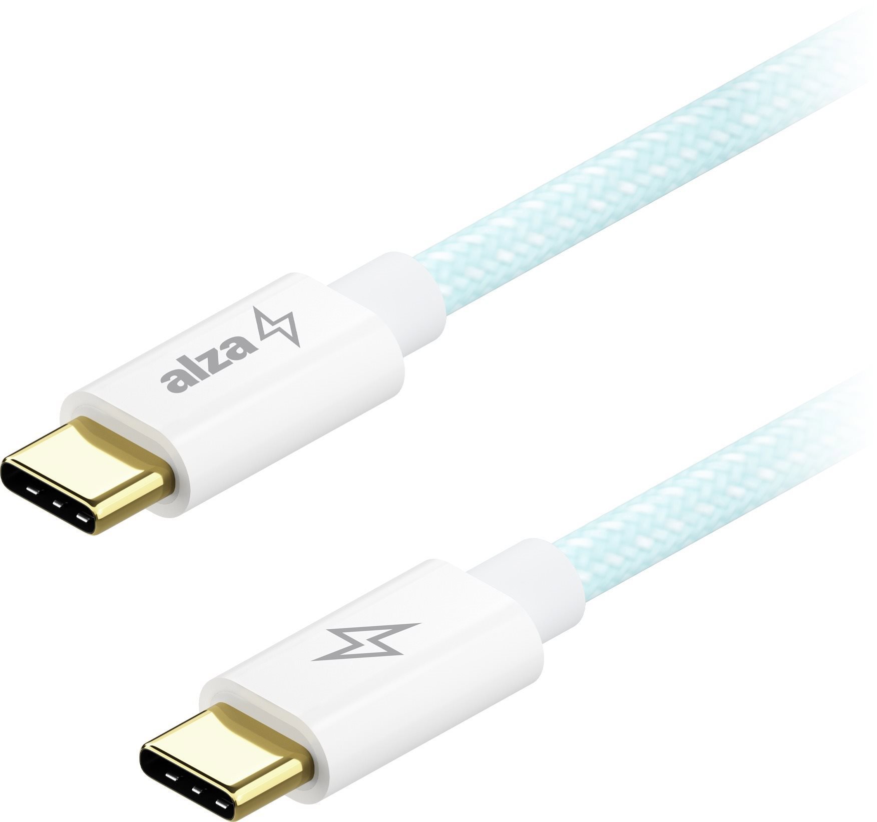 AlzaPower CompactCore USB-C to USB-C 2.0, 100 W, 2 m – svetlomodrý