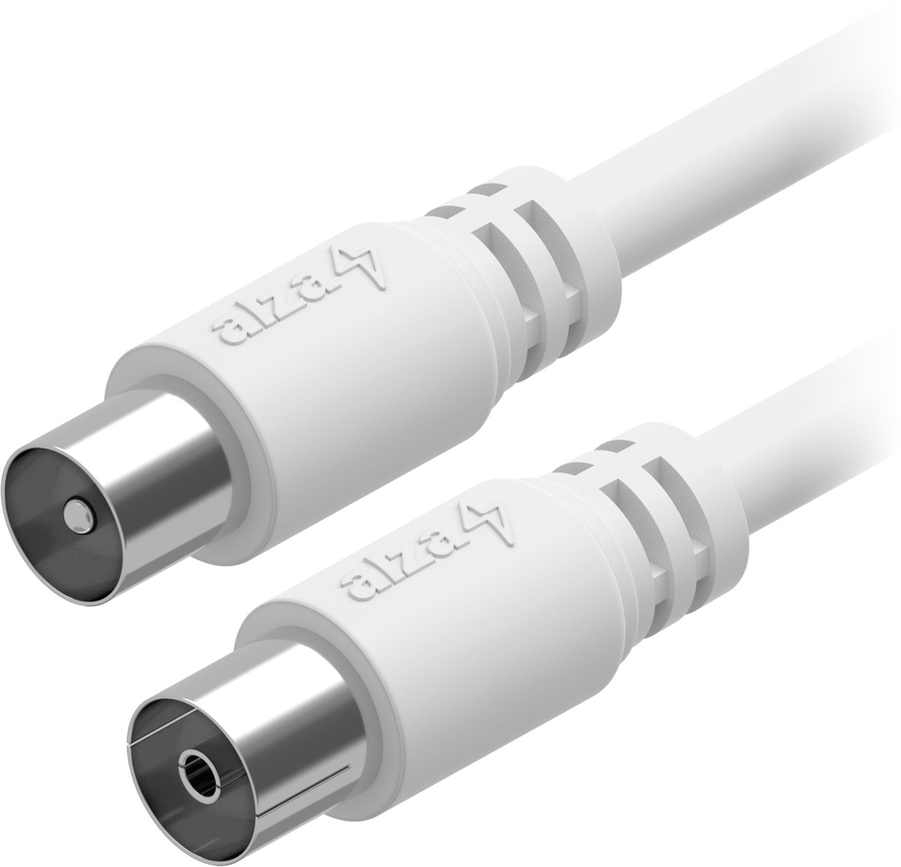 AlzaPower Core Coaxial IEC (M) – IEC (F) 10 m biely