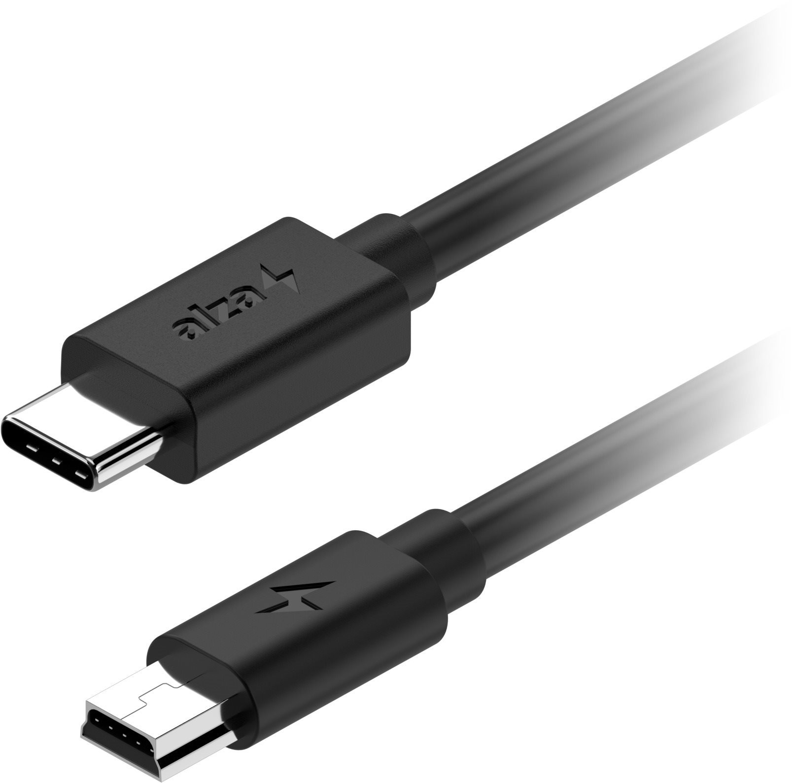 AlzaPower Core USB-C to Mini USB 2.0 2 A 0,5 m čierny
