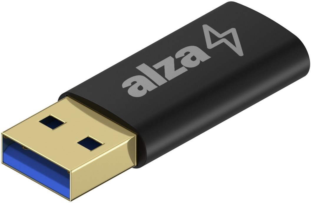 AlzaPower USB-A (M) to USB-C (F) 3.2 15W 5Gbps čierny