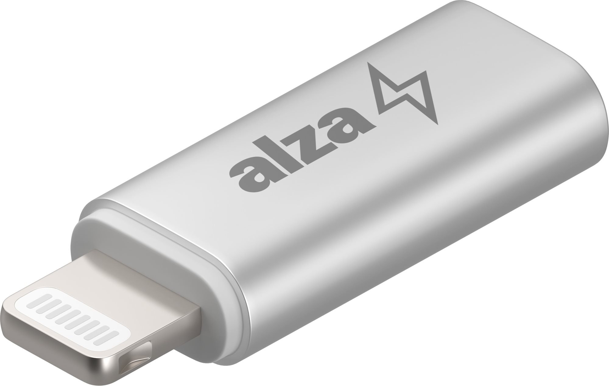 AlzaPower USB-C (F) to Lightning MFi (M) – strieborná