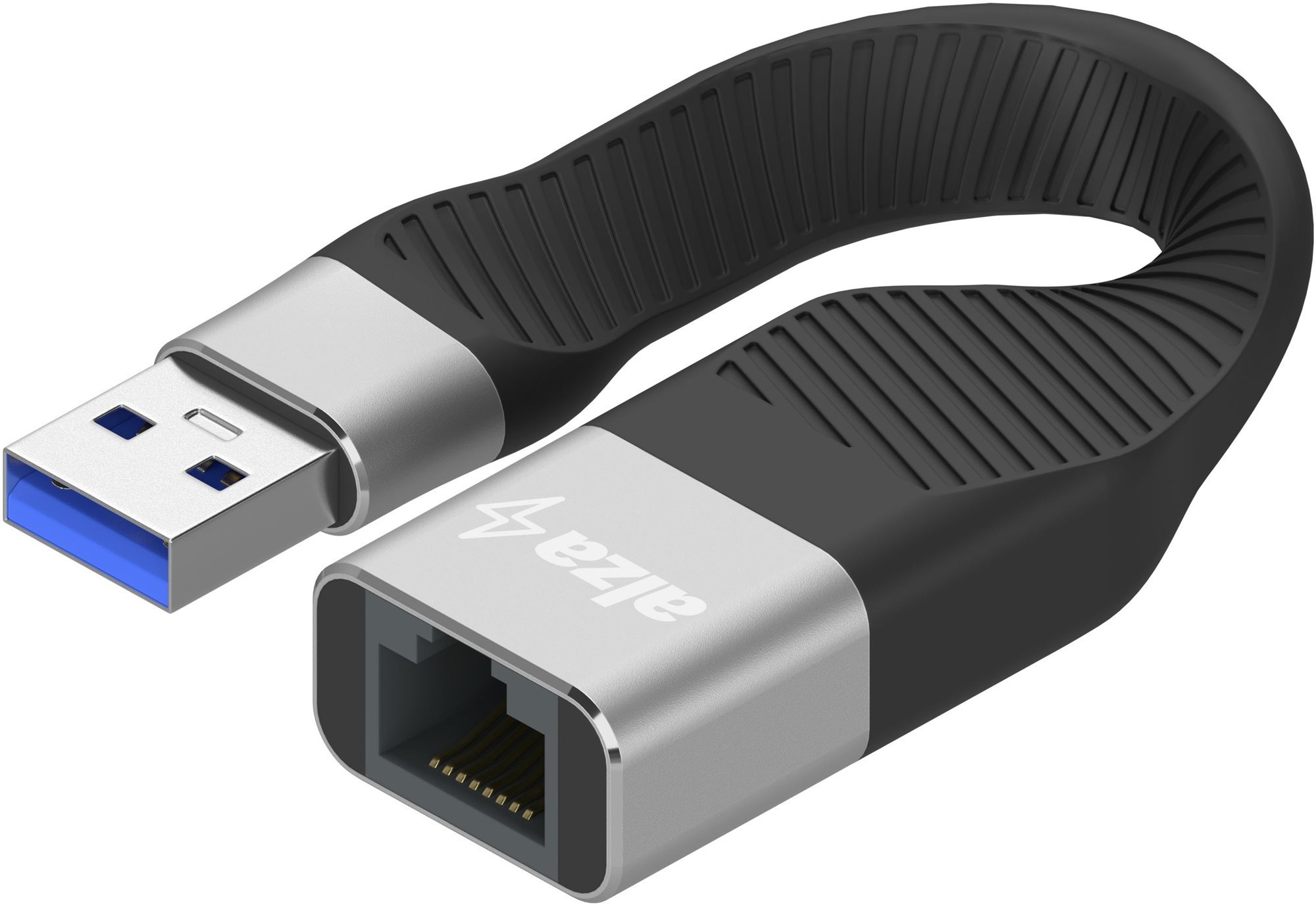 AlzaPower FlexCore USB-A (M) to RJ-45 (F) čierny